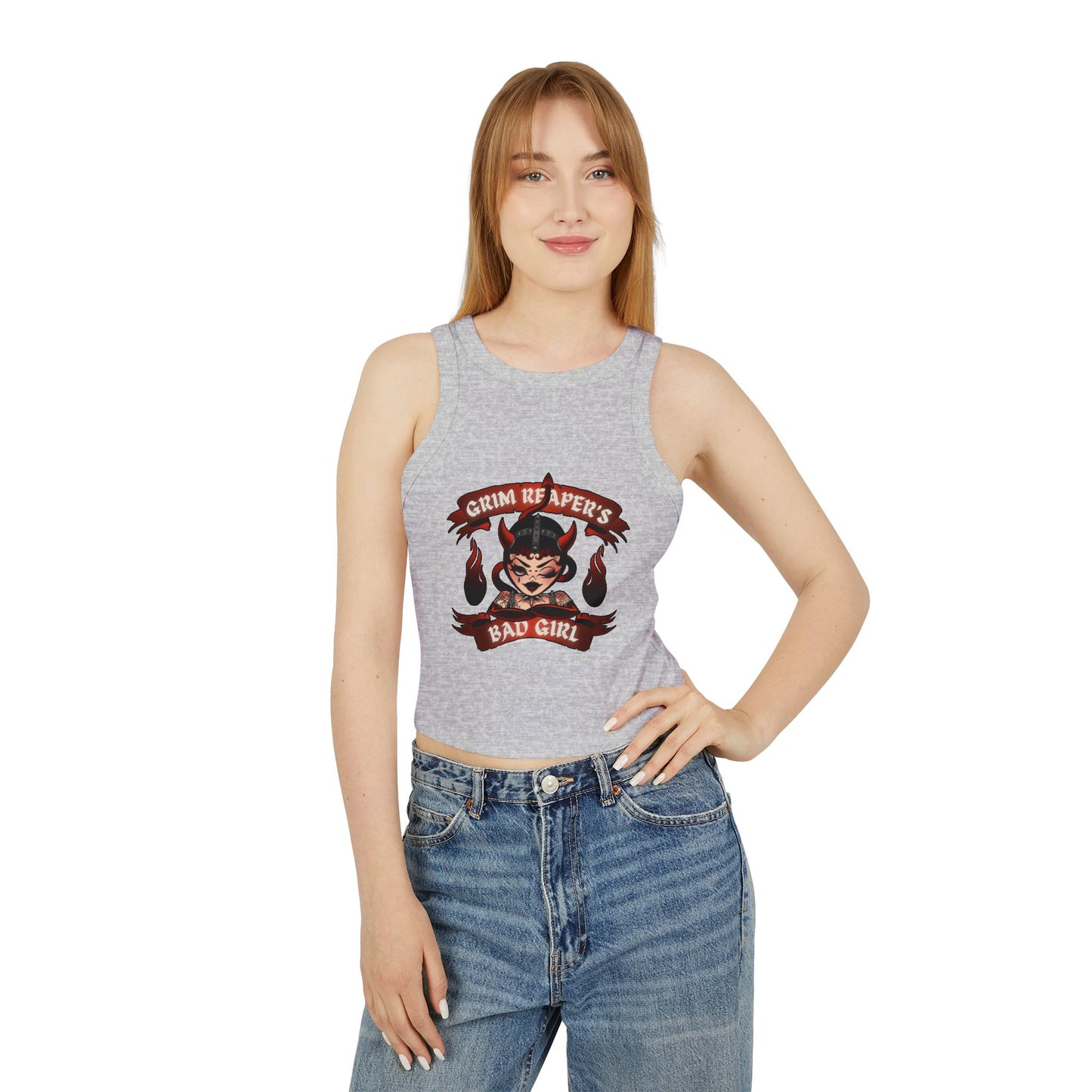 Grim Reaper's Bad Girl Crop Tank Top - Edgy Women's Fashion