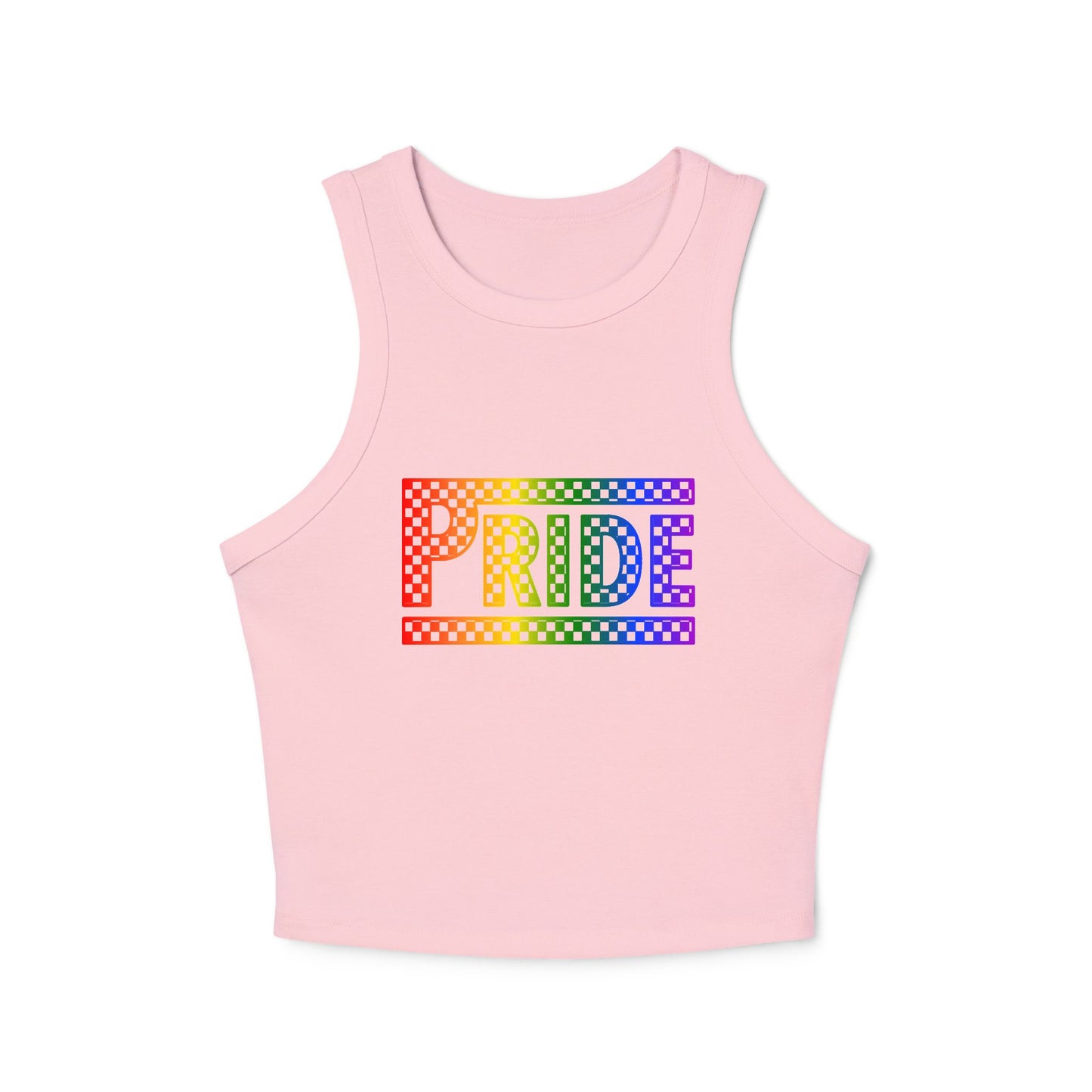 Pride Racer Tank Top for Women, LGBTQ+ Apparel, Summer Festival Shirts, Pride Month Clothing, Colorful Celebration Wear