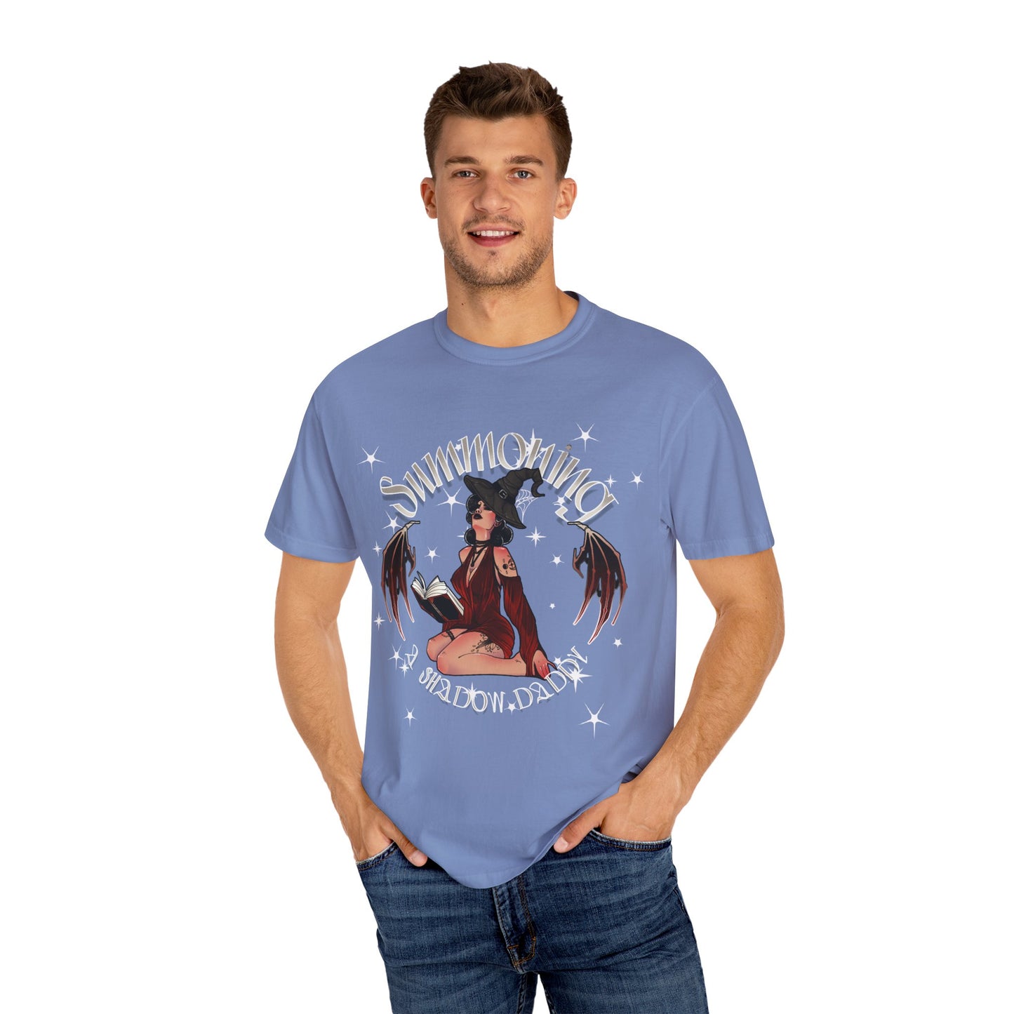 Summoning Shadow Daddy Unisex Garment-Dyed T-Shirt - Dark Aesthetic Tee for Alternative Fashion