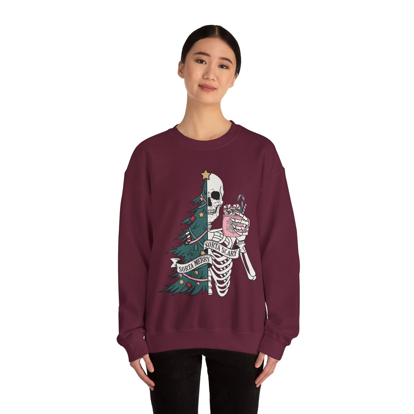Spooky and Merry Gildan Crewneck Sweatshirt