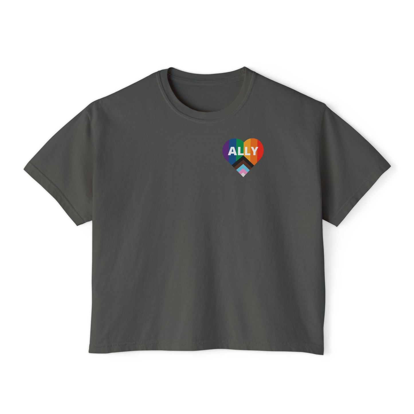 Pride Ally Boxy Tee - Feminine, Comfortable, LGBTQ+ Equality Wear, Gift for Allies, Pride Month Celebration, Casual Everyday Wear