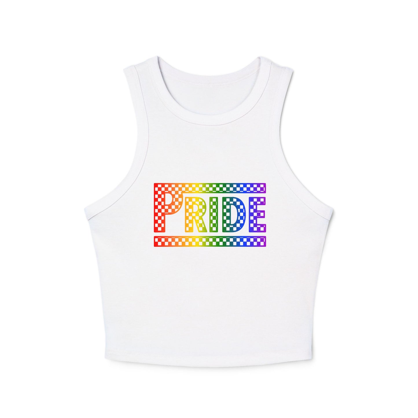 Pride Racer Tank Top for Women, LGBTQ+ Apparel, Summer Festival Shirts, Pride Month Clothing, Colorful Celebration Wear