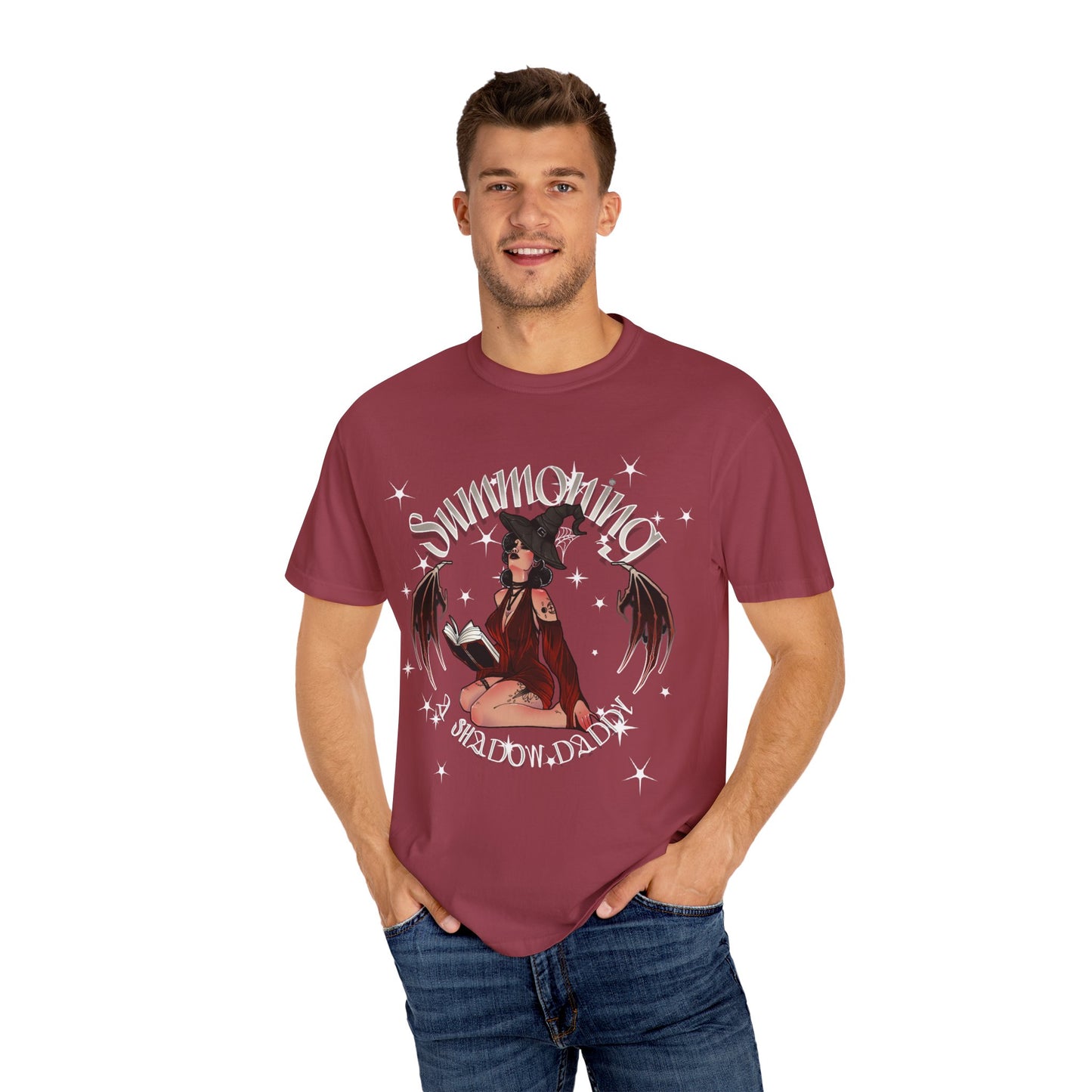 Summoning Shadow Daddy Unisex Garment-Dyed T-Shirt - Dark Aesthetic Tee for Alternative Fashion