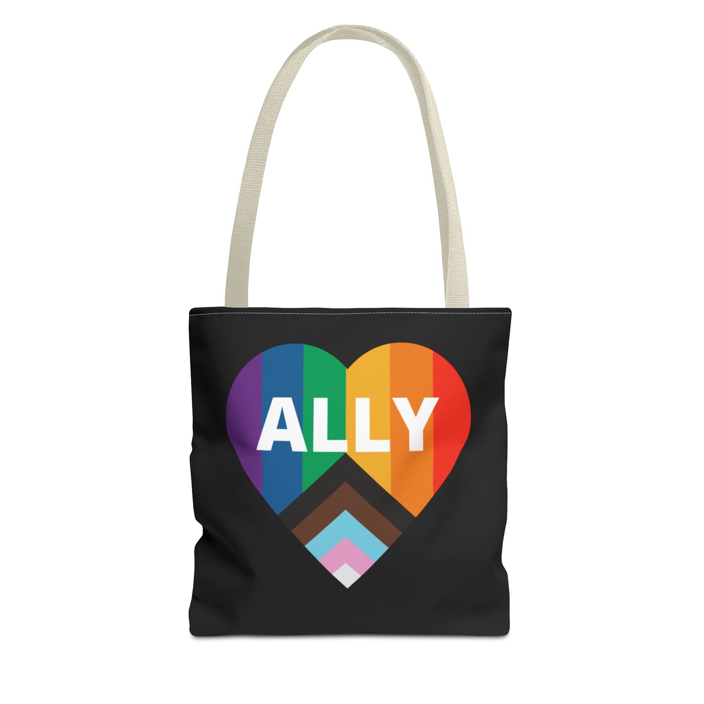 Pride Ally Tote Bag, Reusable Shopping Bag, Eco-Friendly Tote, LGBTQ+ Gift, Colorful Heart Design