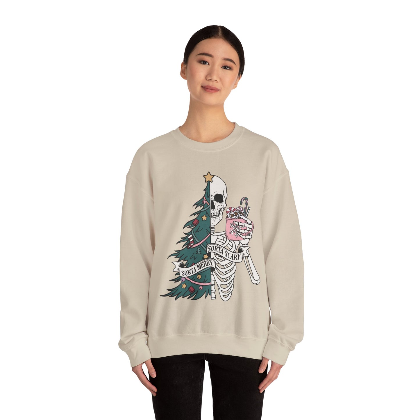 Spooky and Merry Gildan Crewneck Sweatshirt
