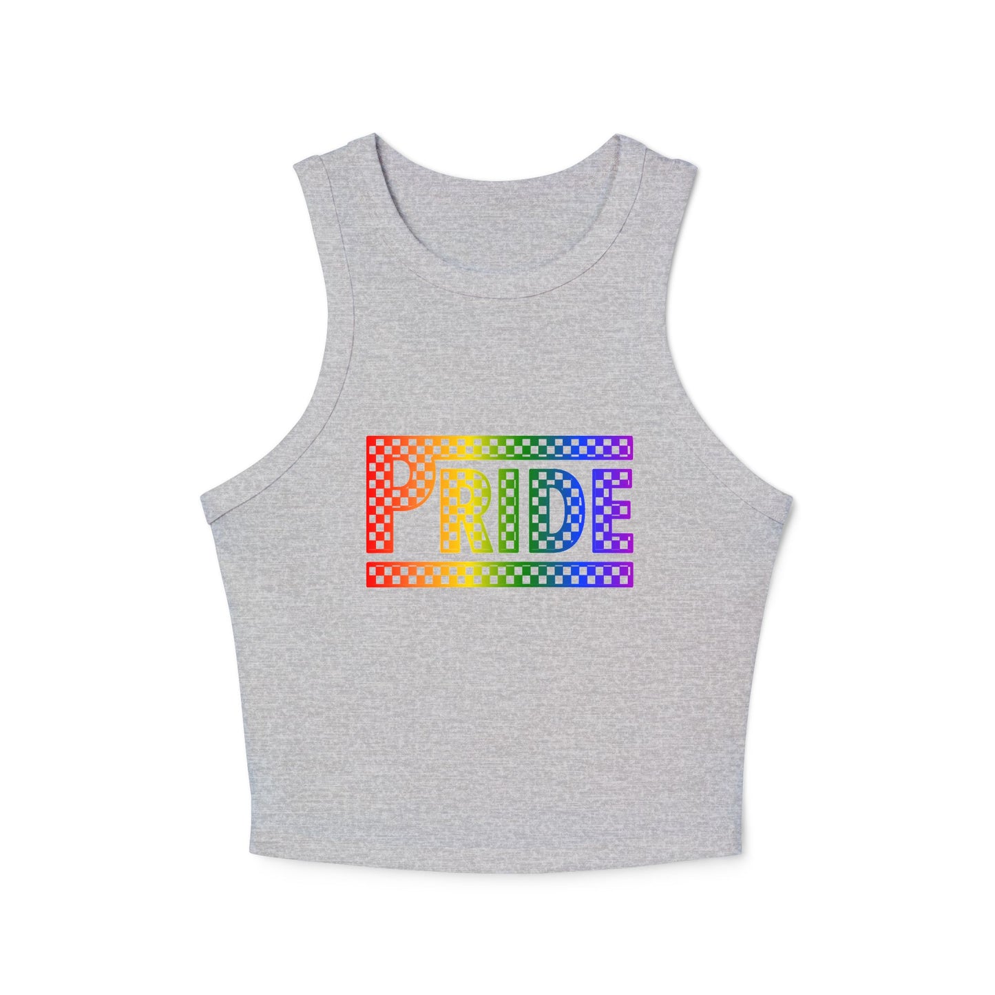Pride Racer Tank Top for Women, LGBTQ+ Apparel, Summer Festival Shirts, Pride Month Clothing, Colorful Celebration Wear