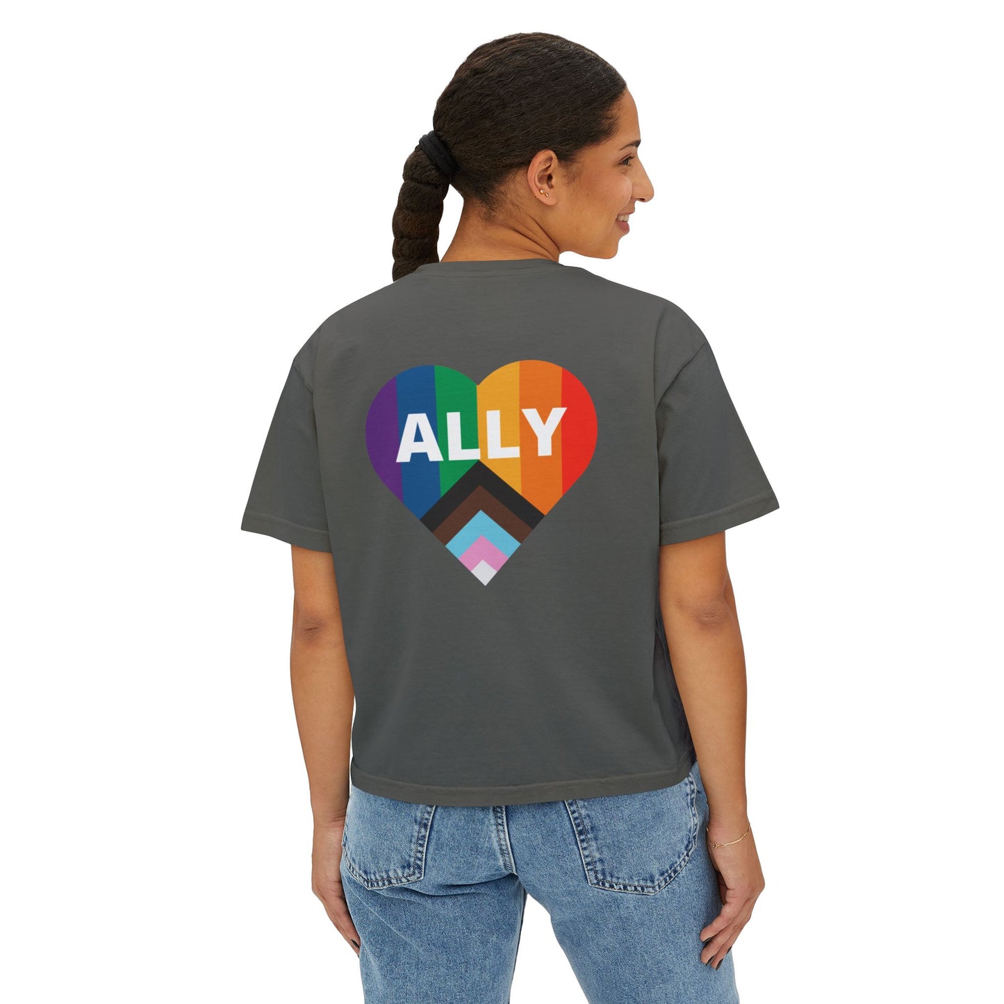 Pride Ally Boxy Tee - Feminine, Comfortable, LGBTQ+ Equality Wear, Gift for Allies, Pride Month Celebration, Casual Everyday Wear