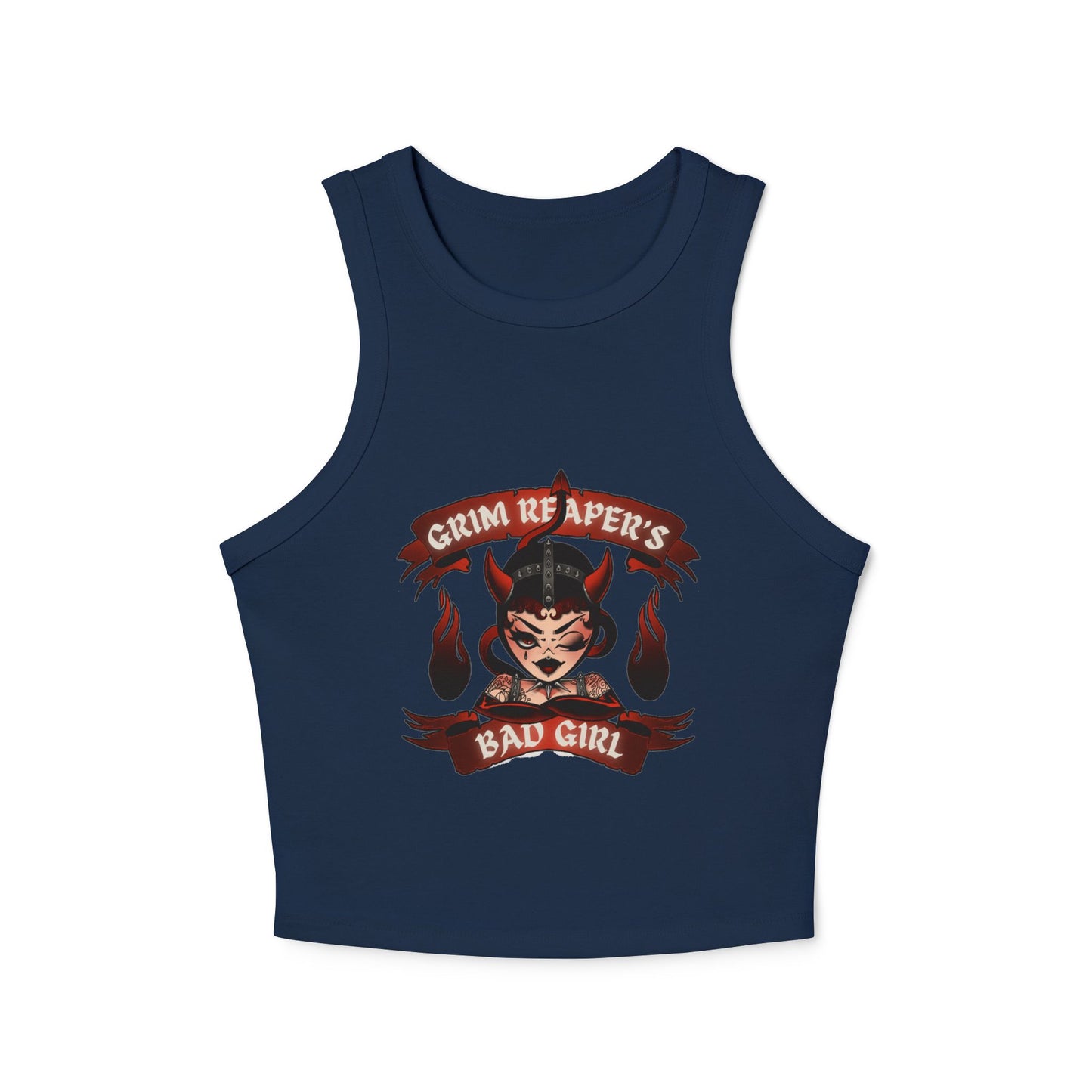 Grim Reaper's Bad Girl Crop Tank Top - Edgy Women's Fashion