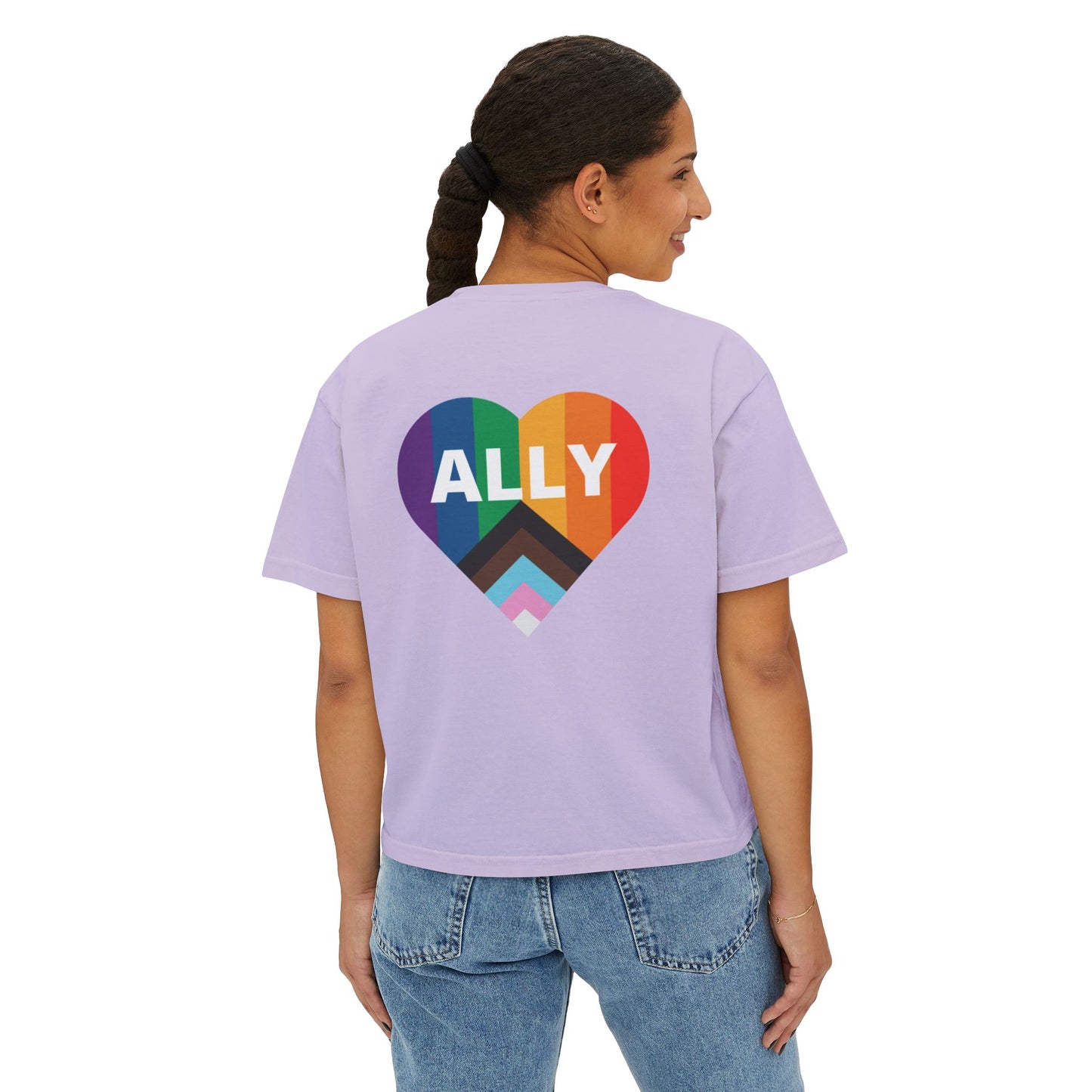 Pride Ally Boxy Tee - Feminine, Comfortable, LGBTQ+ Equality Wear, Gift for Allies, Pride Month Celebration, Casual Everyday Wear