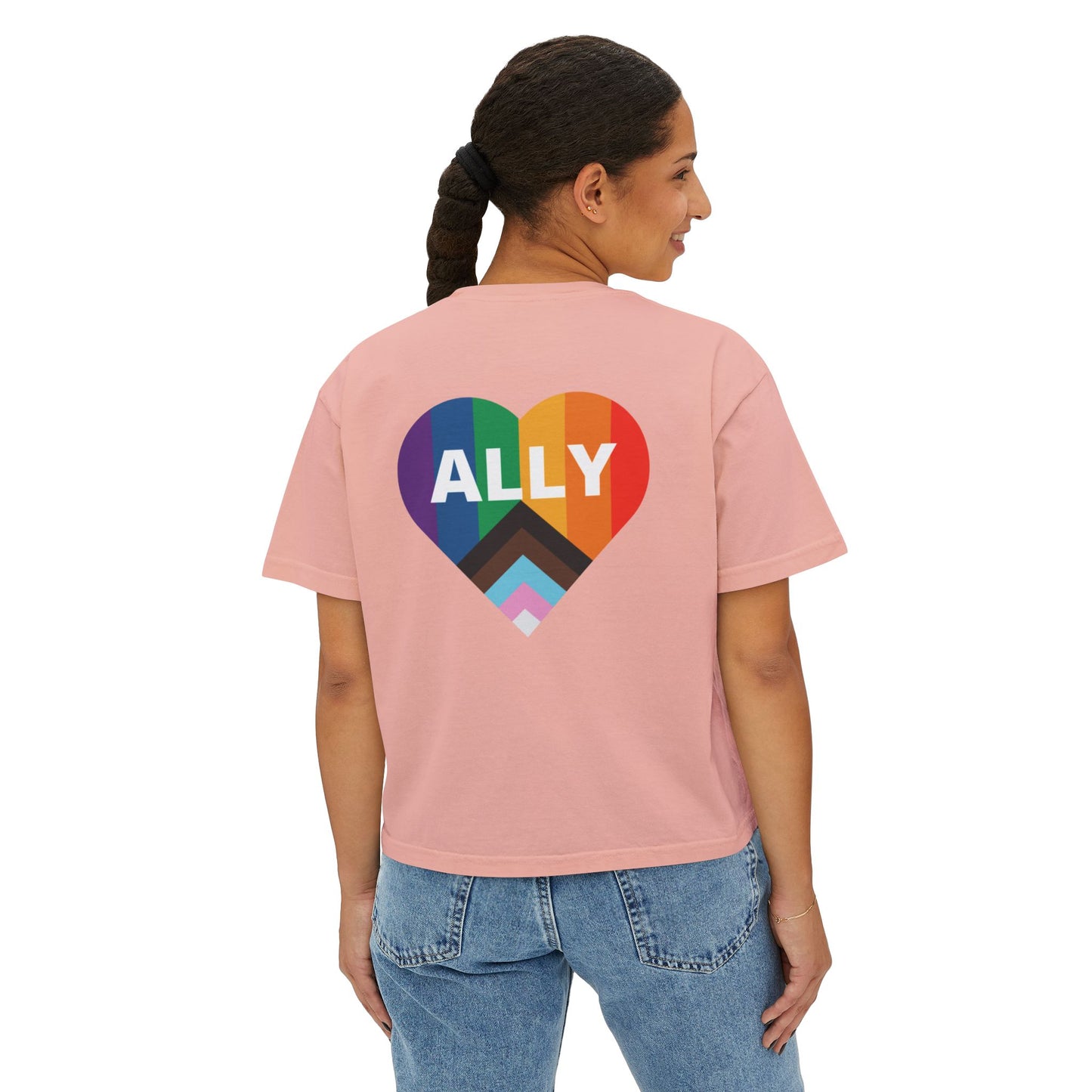 Pride Ally Boxy Tee - Feminine, Comfortable, LGBTQ+ Equality Wear, Gift for Allies, Pride Month Celebration, Casual Everyday Wear