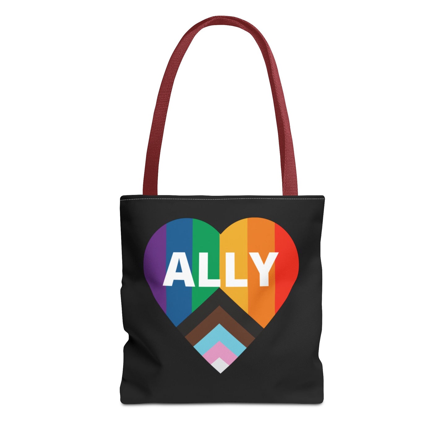 Pride Ally Tote Bag, Reusable Shopping Bag, Eco-Friendly Tote, LGBTQ+ Gift, Colorful Heart Design