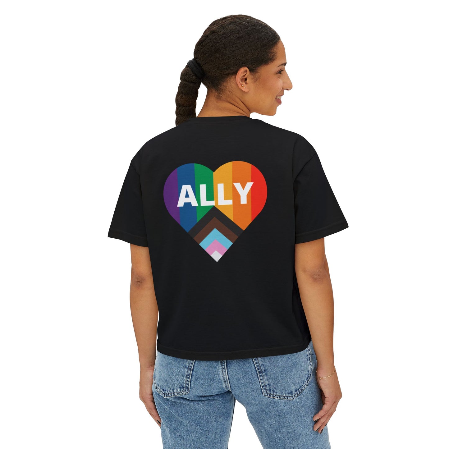 Pride Ally Boxy Tee - Feminine, Comfortable, LGBTQ+ Equality Wear, Gift for Allies, Pride Month Celebration, Casual Everyday Wear