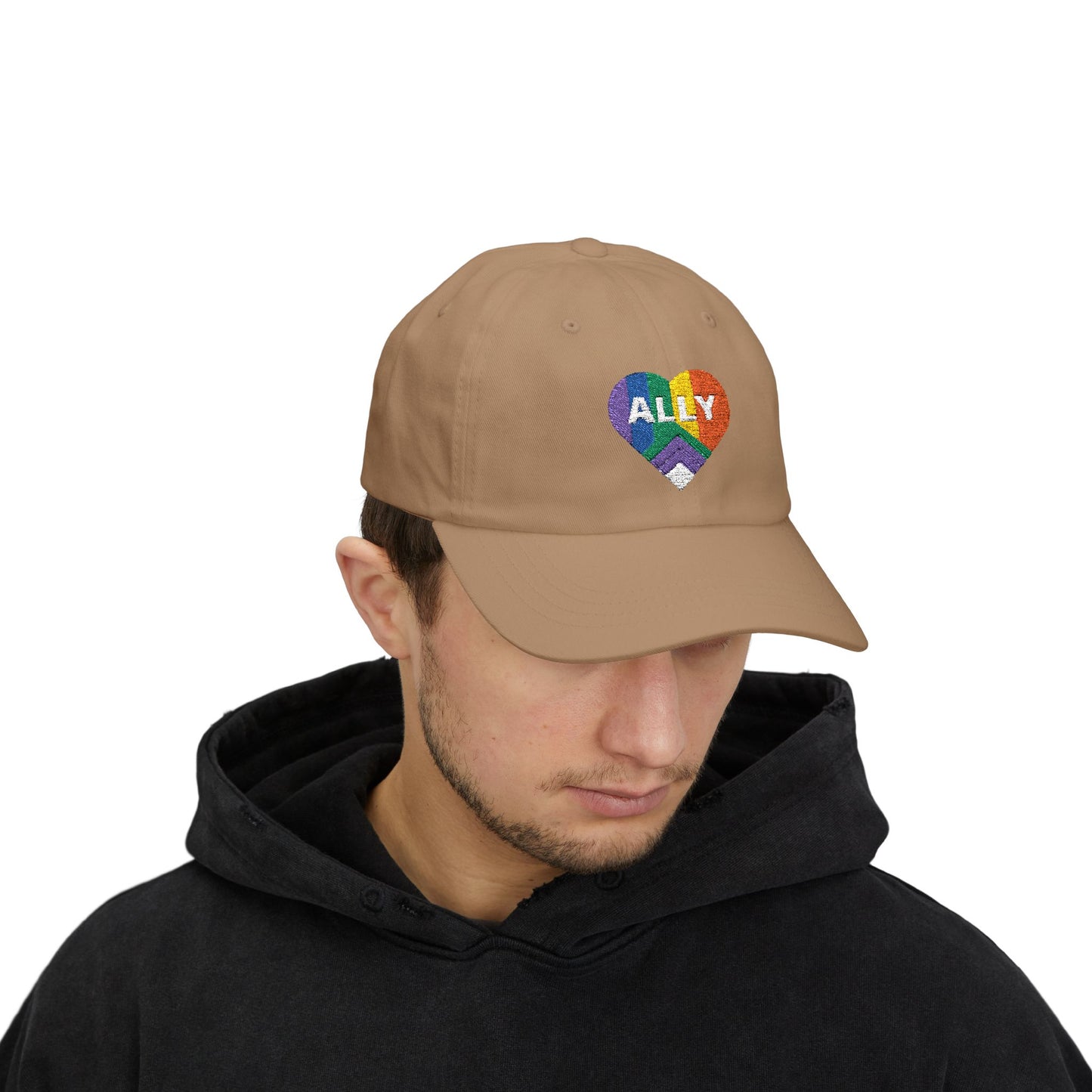Pride Ally Classic Dad Cap, LGBTQ+ Hat, Adjustable Cap, Summer Accessory, Gift for Allies, Casual Style, Outdoor Fashion