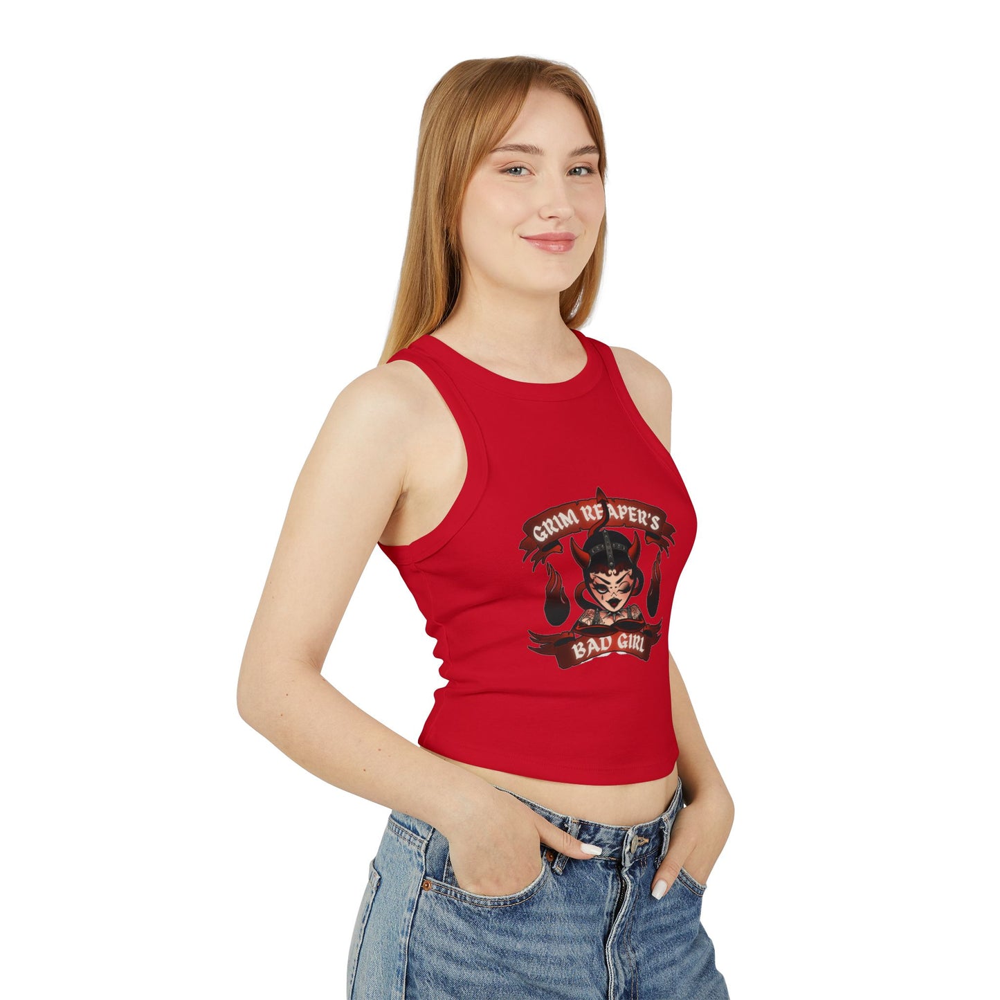 Grim Reaper's Bad Girl Crop Tank Top - Edgy Women's Fashion