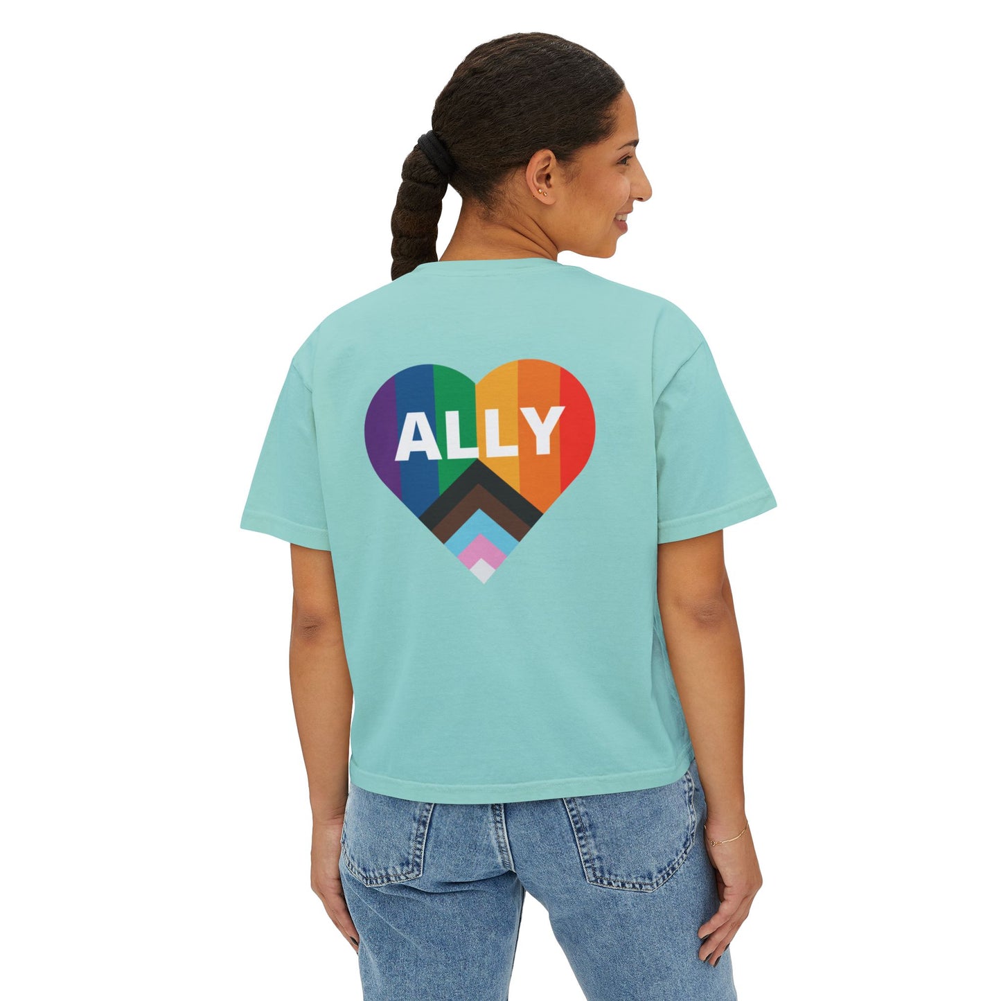 Pride Ally Boxy Tee - Feminine, Comfortable, LGBTQ+ Equality Wear, Gift for Allies, Pride Month Celebration, Casual Everyday Wear