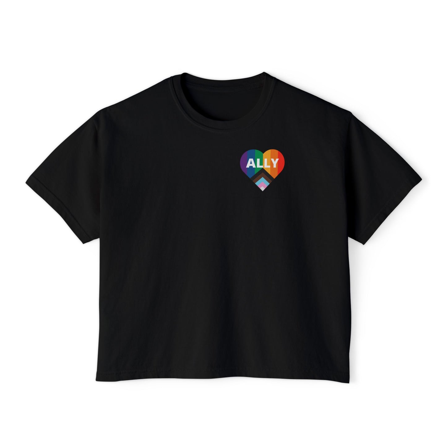Pride Ally Boxy Tee - Feminine, Comfortable, LGBTQ+ Equality Wear, Gift for Allies, Pride Month Celebration, Casual Everyday Wear