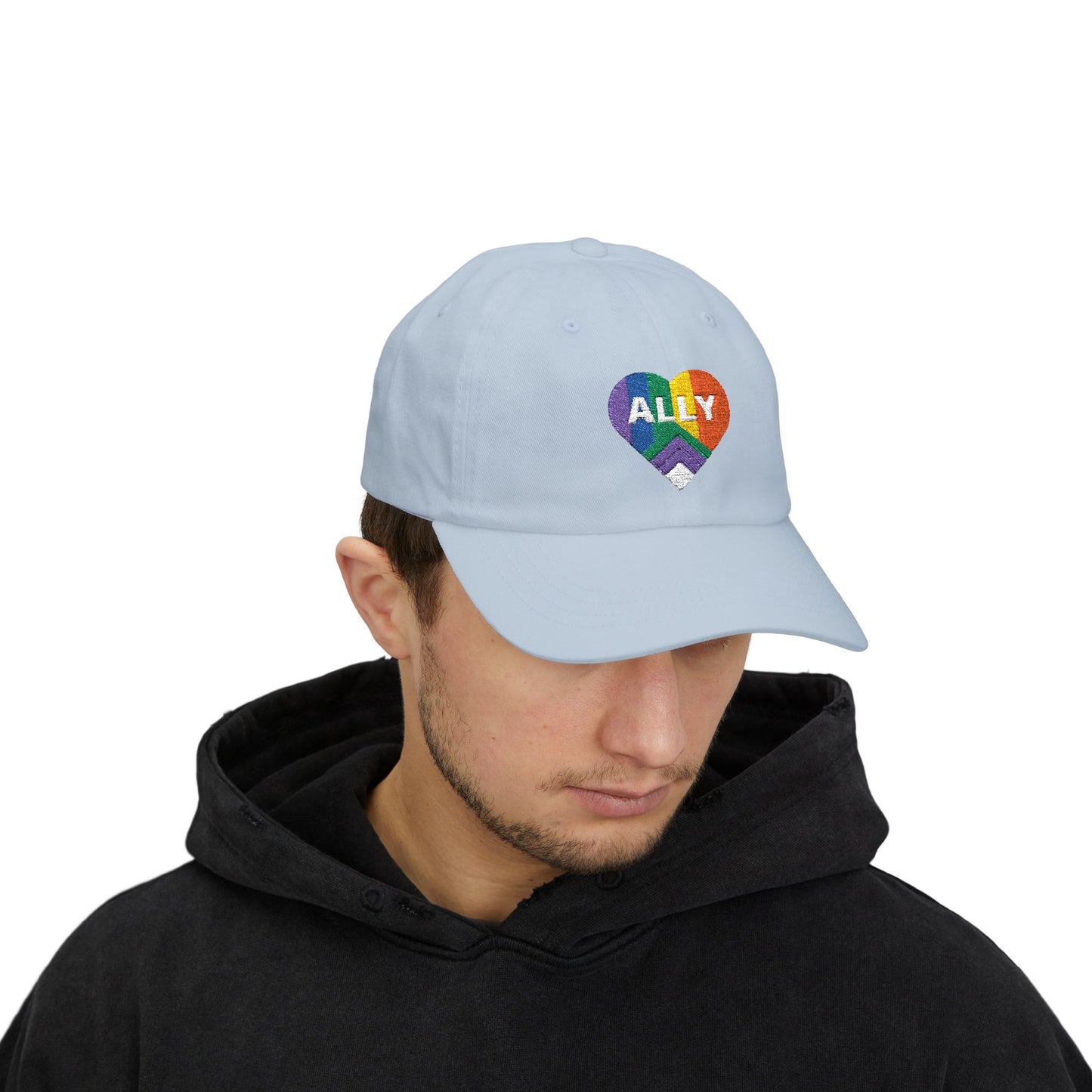 Pride Ally Classic Dad Cap, LGBTQ+ Hat, Adjustable Cap, Summer Accessory, Gift for Allies, Casual Style, Outdoor Fashion