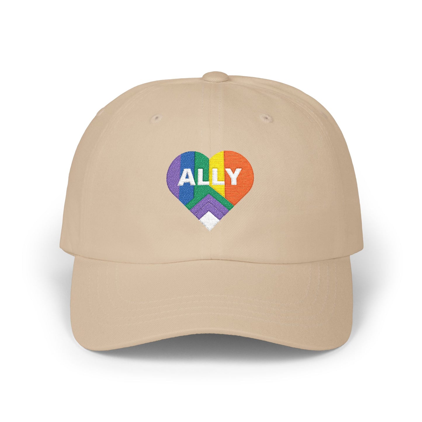 Pride Ally Classic Dad Cap, LGBTQ+ Hat, Adjustable Cap, Summer Accessory, Gift for Allies, Casual Style, Outdoor Fashion