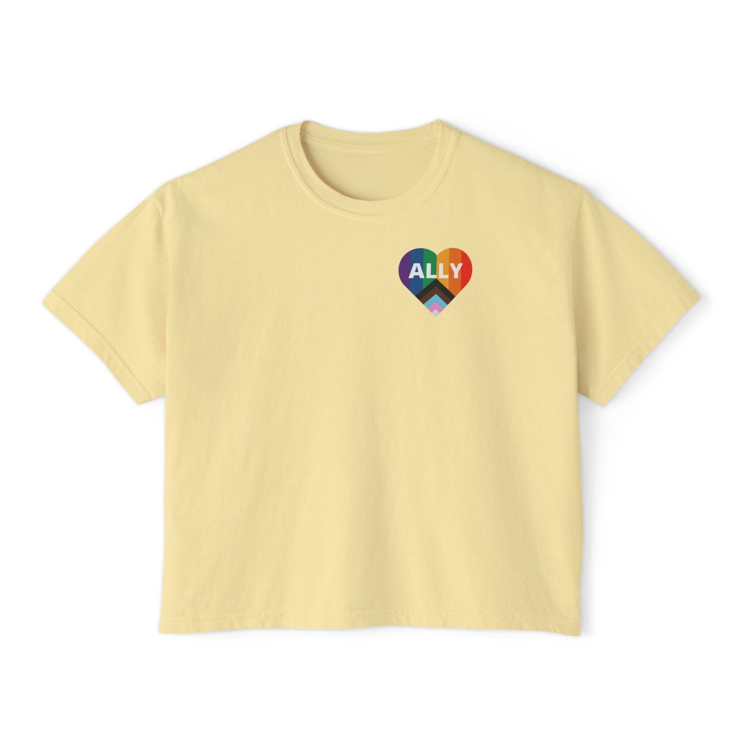 Pride Ally Boxy Tee - Feminine, Comfortable, LGBTQ+ Equality Wear, Gift for Allies, Pride Month Celebration, Casual Everyday Wear