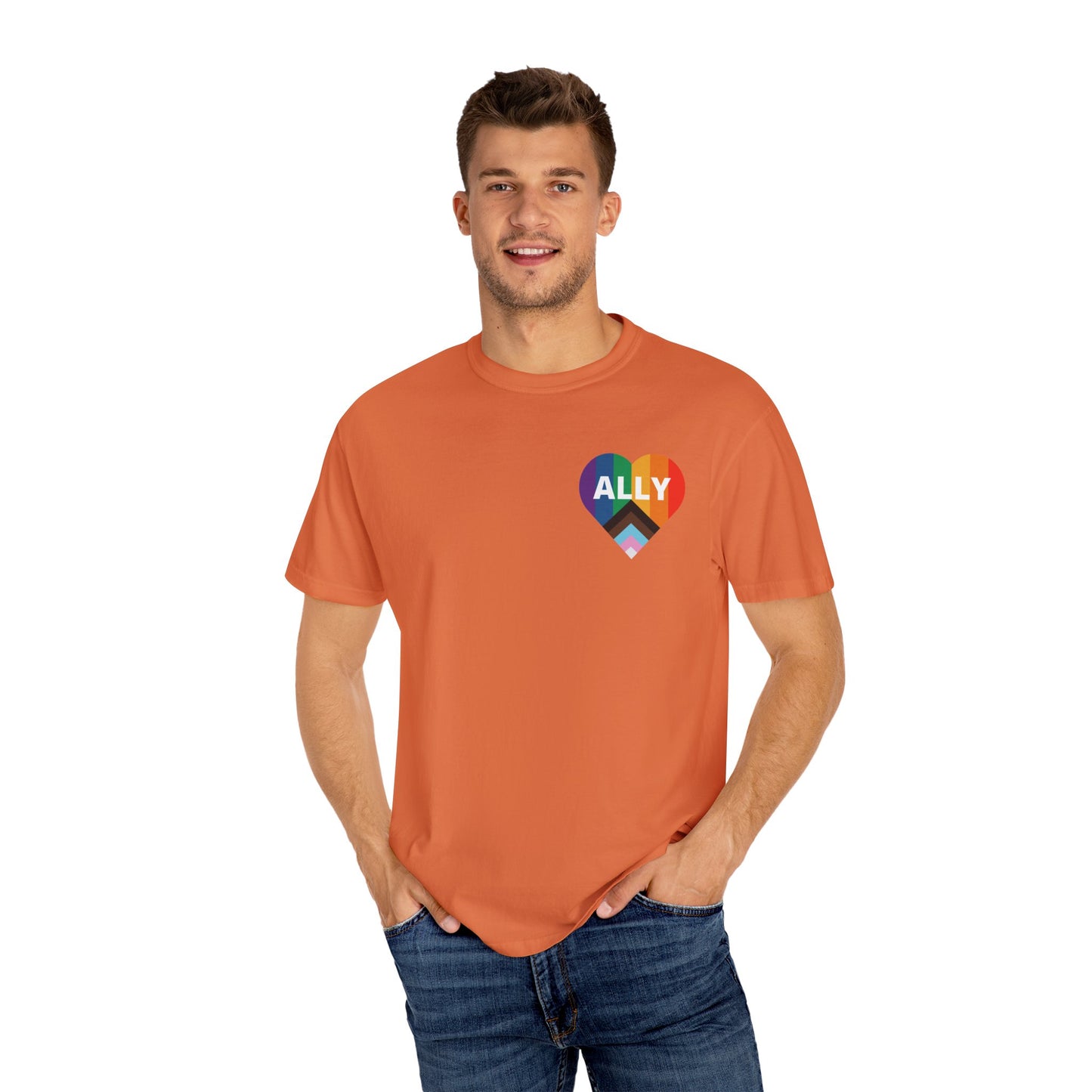 Inclusive Ally Heart T-Shirt, Pride Apparel, LGBTQ+ Support Shirt, Gift for Allies, Unisex T-Shirt, Colorful Heart Tee