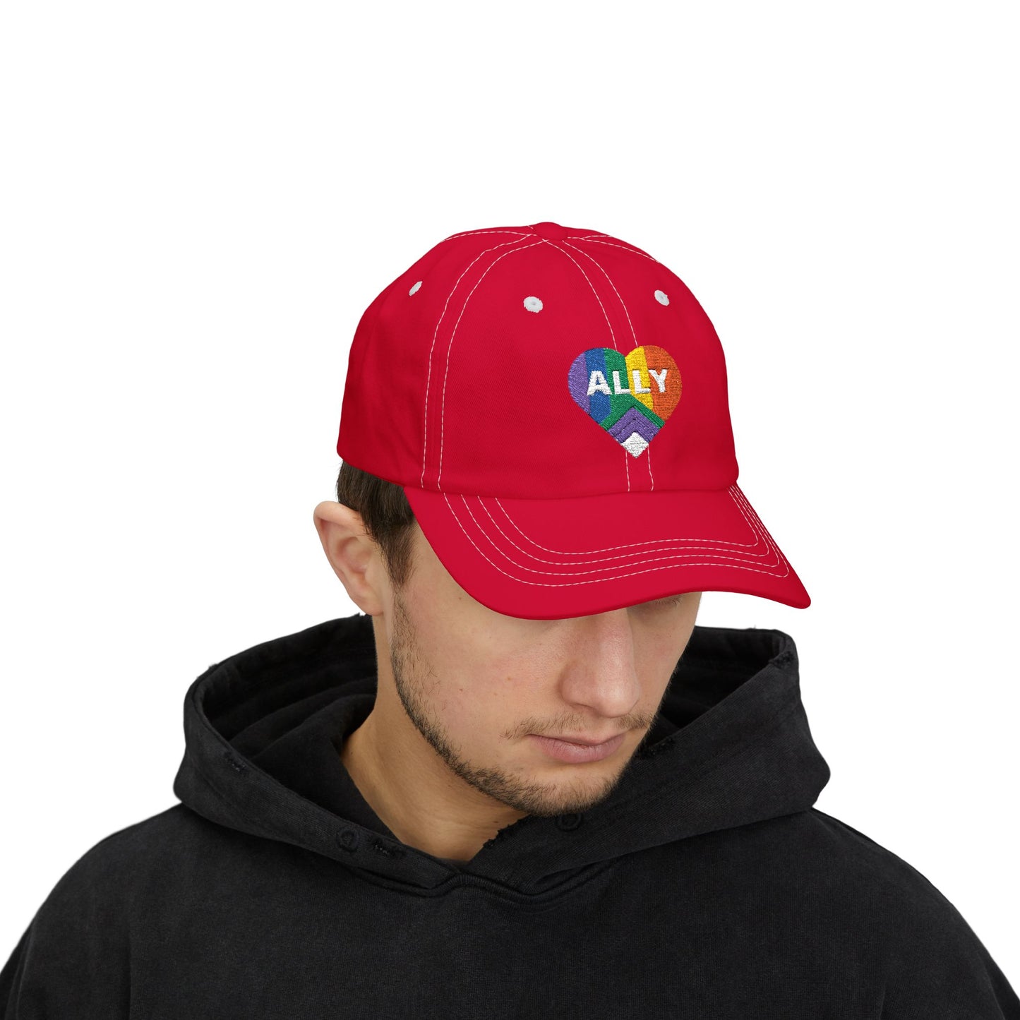 Pride Ally Classic Dad Cap, LGBTQ+ Hat, Adjustable Cap, Summer Accessory, Gift for Allies, Casual Style, Outdoor Fashion