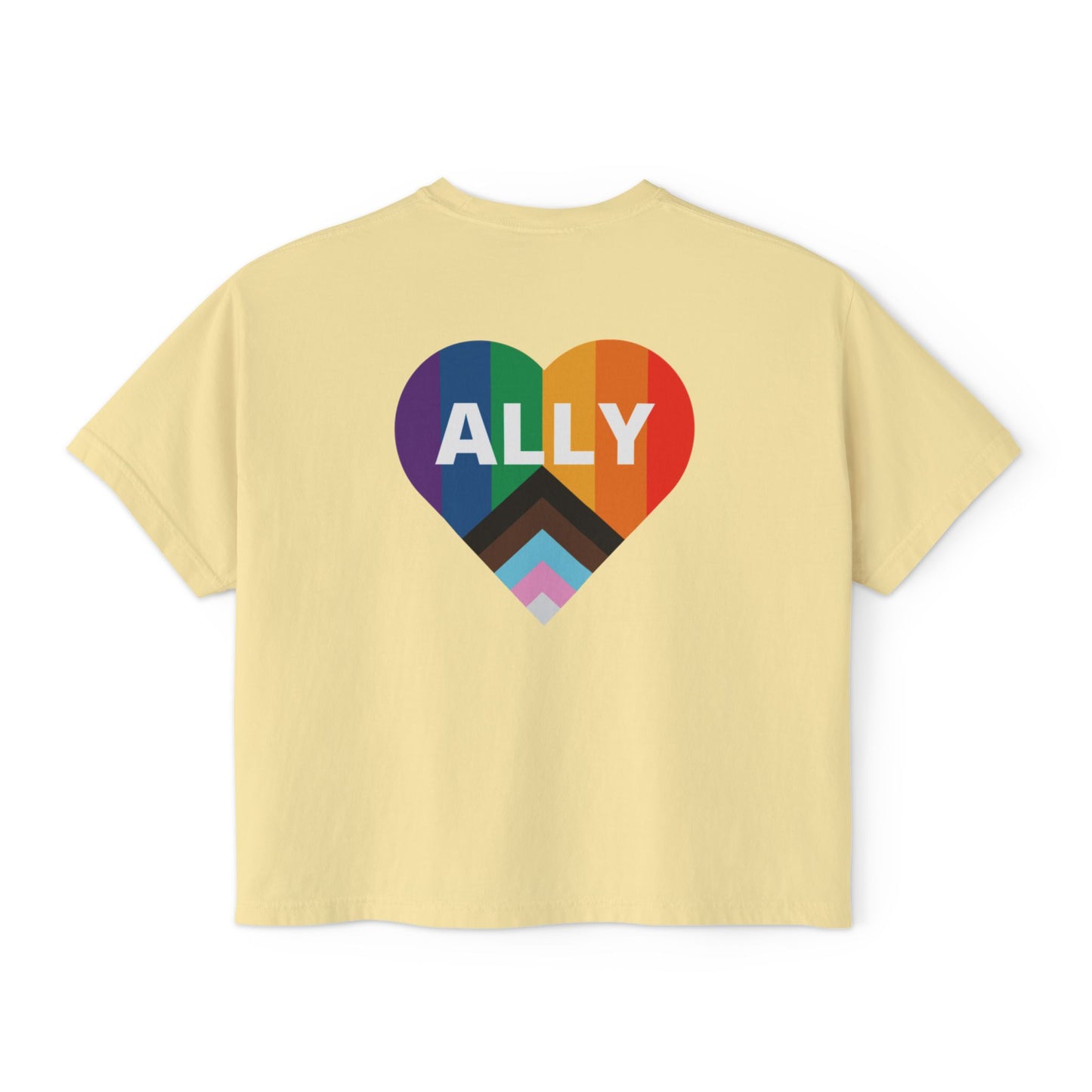 Pride Ally Boxy Tee - Feminine, Comfortable, LGBTQ+ Equality Wear, Gift for Allies, Pride Month Celebration, Casual Everyday Wear