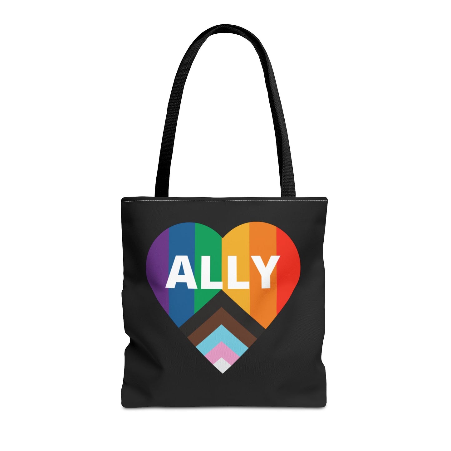 Pride Ally Tote Bag, Reusable Shopping Bag, Eco-Friendly Tote, LGBTQ+ Gift, Colorful Heart Design
