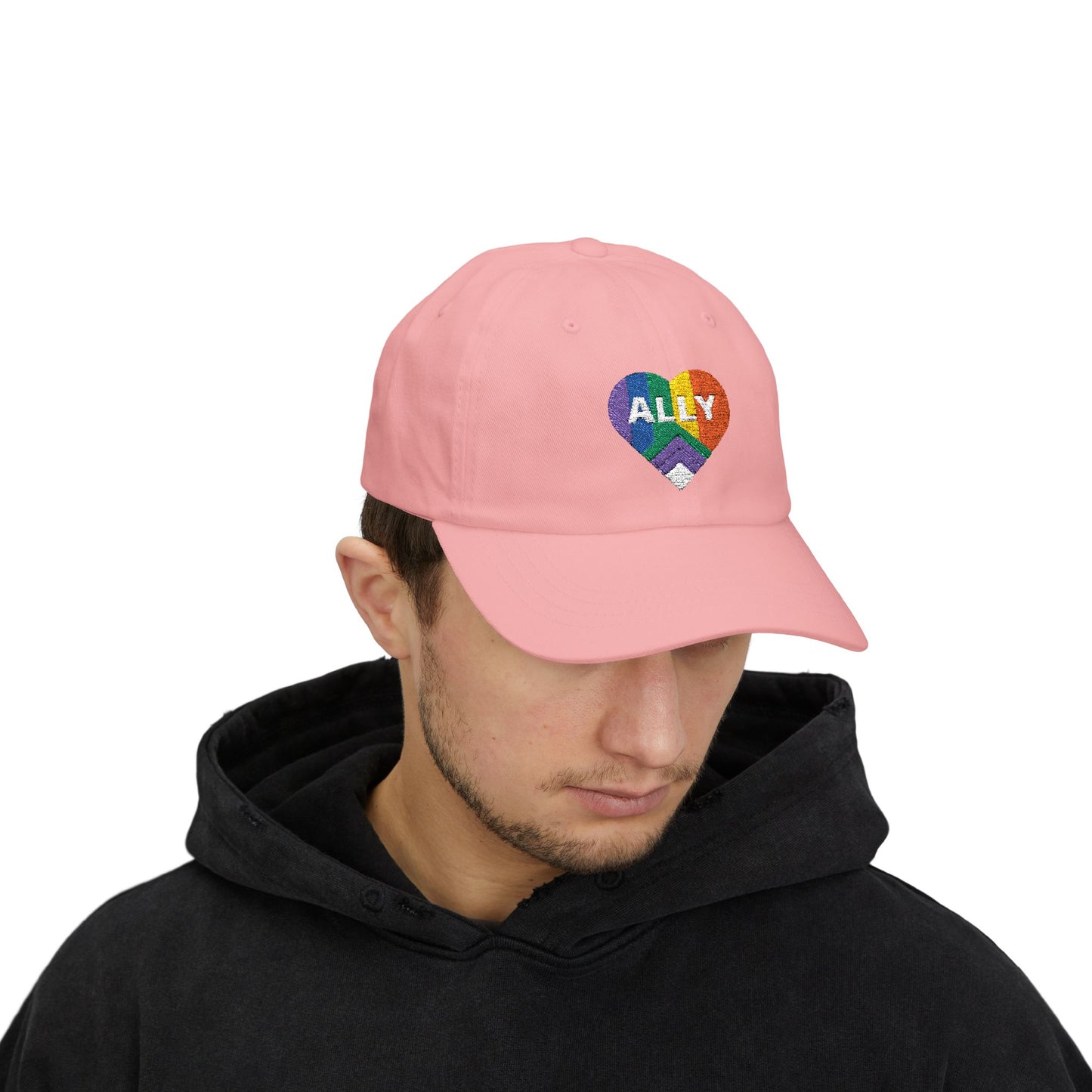 Pride Ally Classic Dad Cap, LGBTQ+ Hat, Adjustable Cap, Summer Accessory, Gift for Allies, Casual Style, Outdoor Fashion