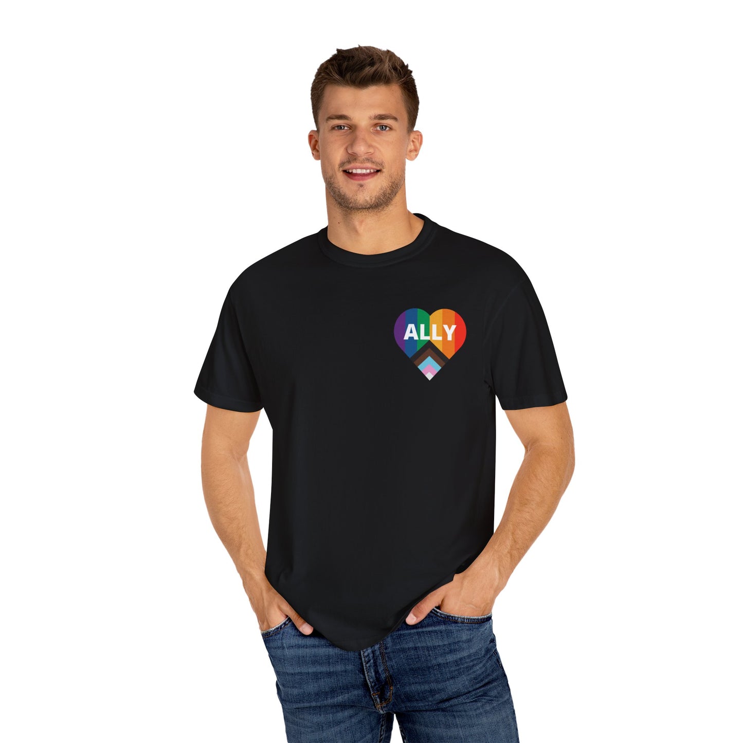 Inclusive Ally Heart T-Shirt, Pride Apparel, LGBTQ+ Support Shirt, Gift for Allies, Unisex T-Shirt, Colorful Heart Tee