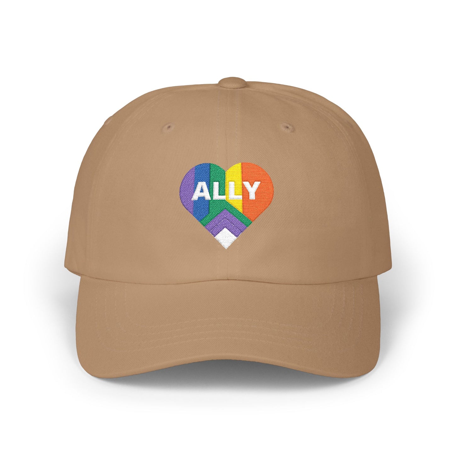 Pride Ally Classic Dad Cap, LGBTQ+ Hat, Adjustable Cap, Summer Accessory, Gift for Allies, Casual Style, Outdoor Fashion