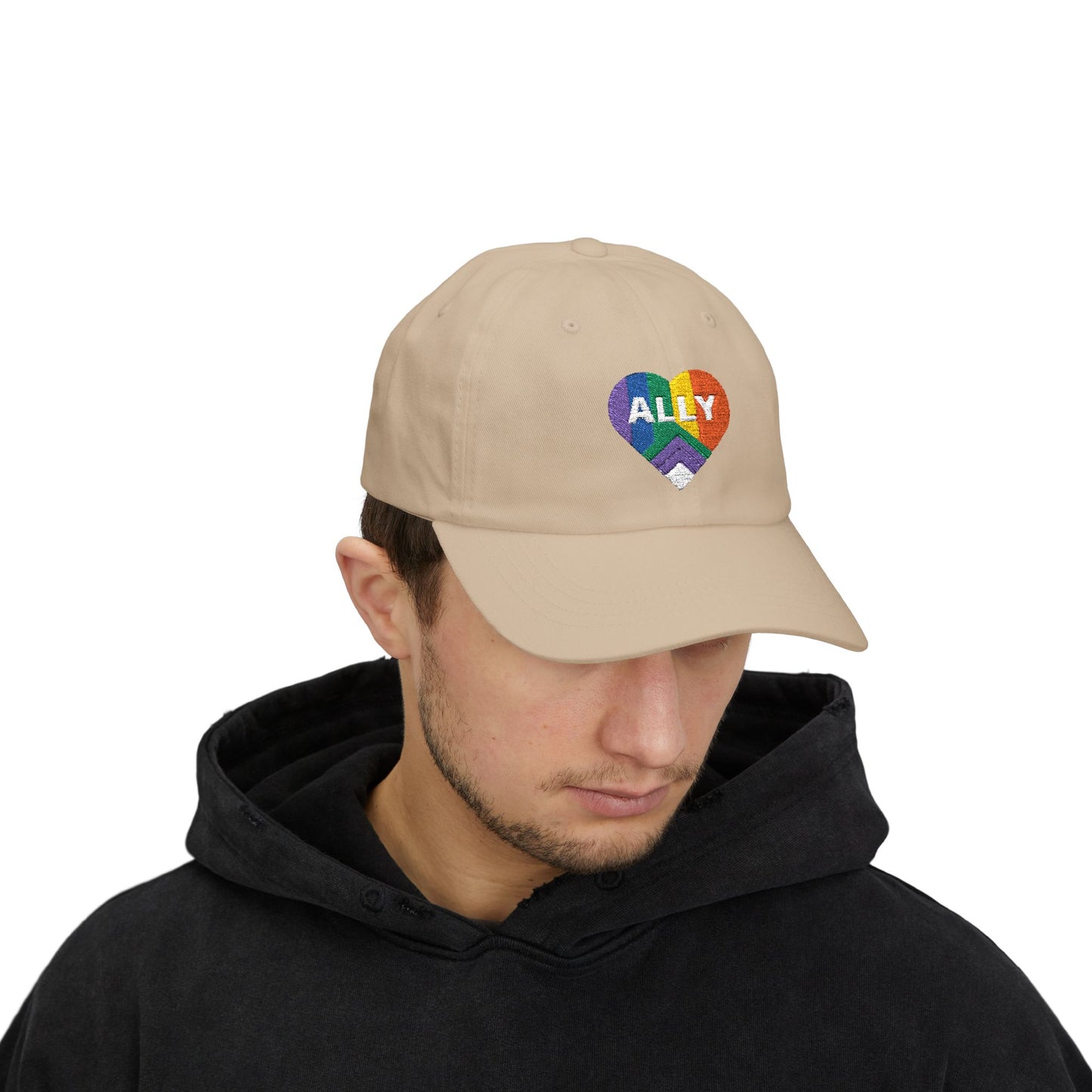 Pride Ally Classic Dad Cap, LGBTQ+ Hat, Adjustable Cap, Summer Accessory, Gift for Allies, Casual Style, Outdoor Fashion