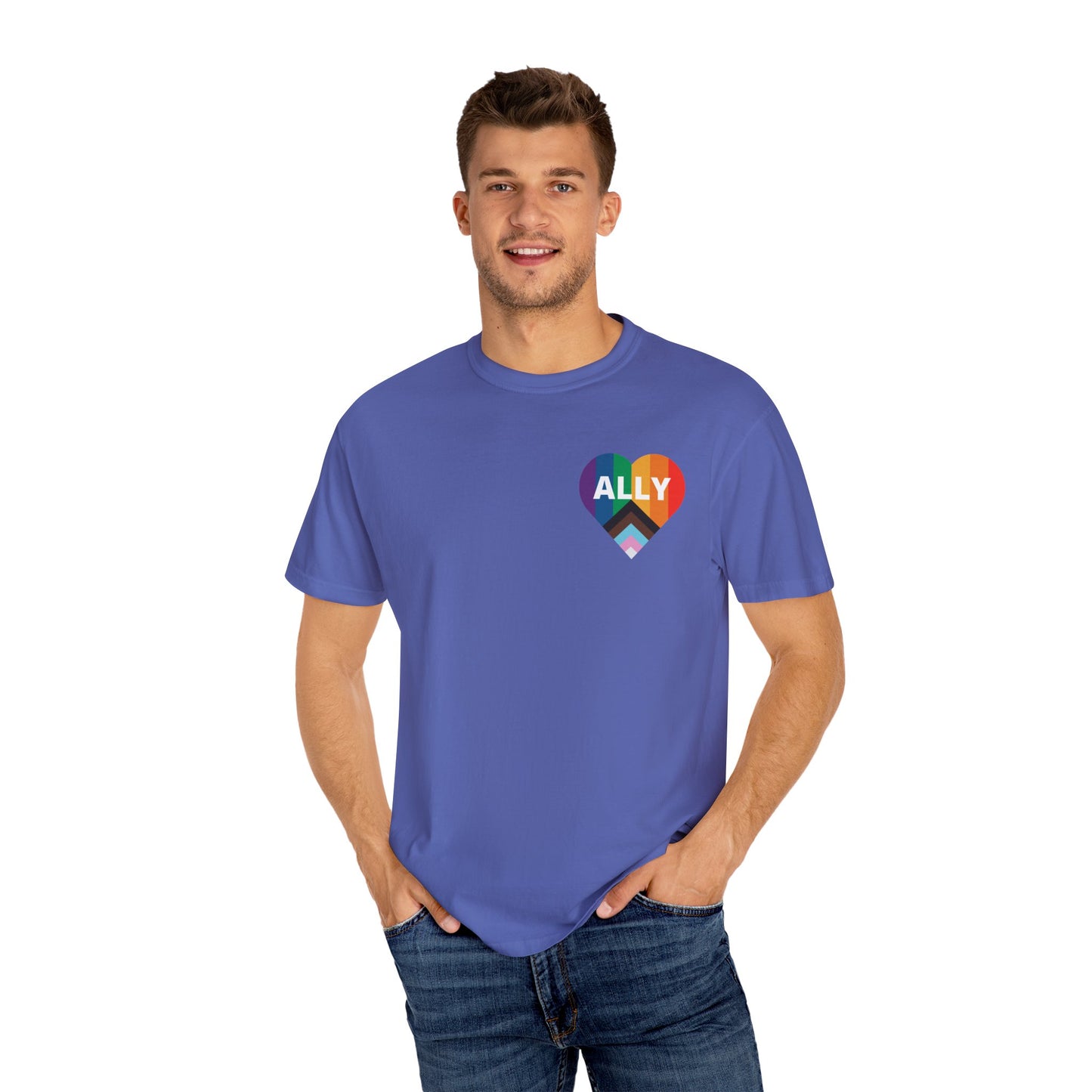 Inclusive Ally Heart T-Shirt, Pride Apparel, LGBTQ+ Support Shirt, Gift for Allies, Unisex T-Shirt, Colorful Heart Tee