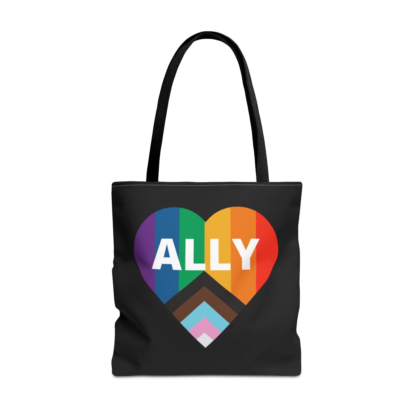Pride Ally Tote Bag, Reusable Shopping Bag, Eco-Friendly Tote, LGBTQ+ Gift, Colorful Heart Design