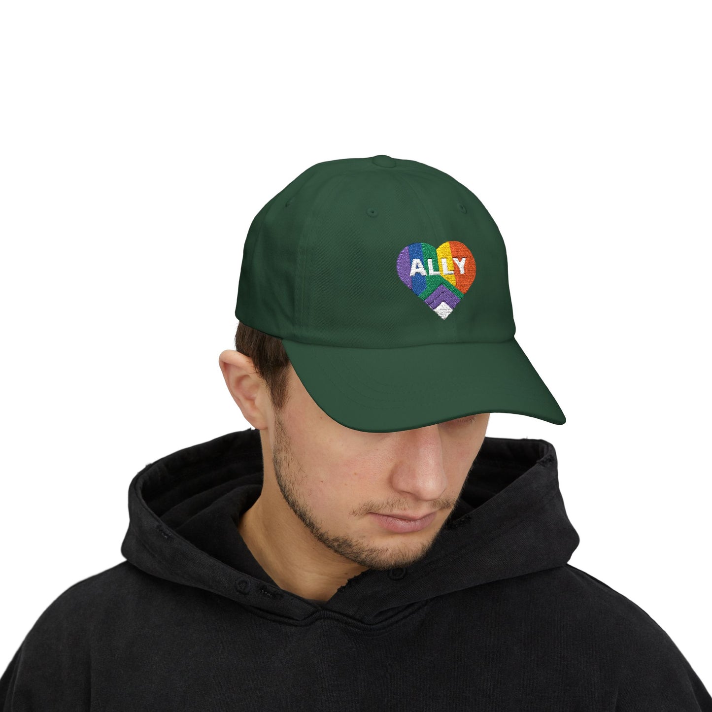Pride Ally Classic Dad Cap, LGBTQ+ Hat, Adjustable Cap, Summer Accessory, Gift for Allies, Casual Style, Outdoor Fashion