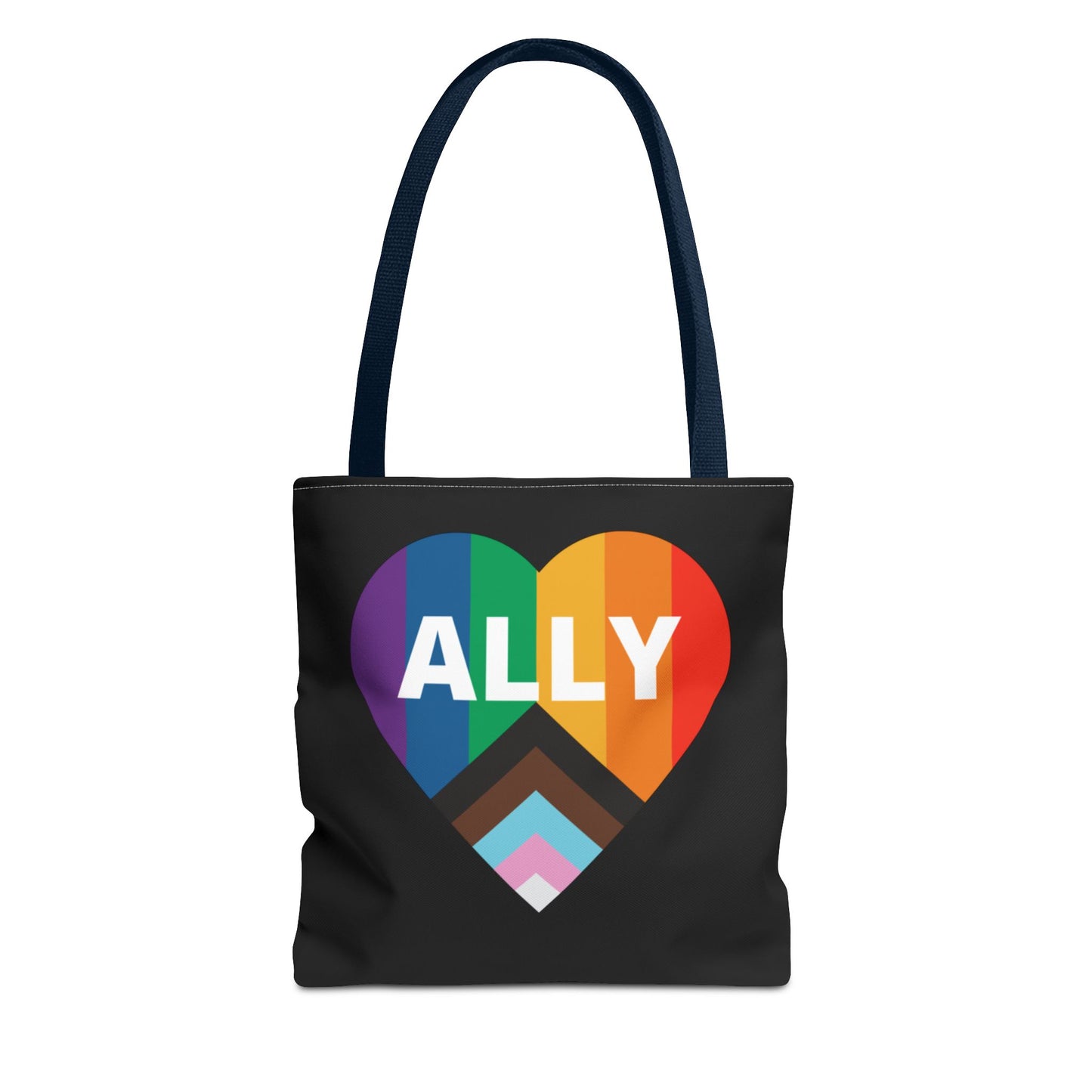 Pride Ally Tote Bag, Reusable Shopping Bag, Eco-Friendly Tote, LGBTQ+ Gift, Colorful Heart Design