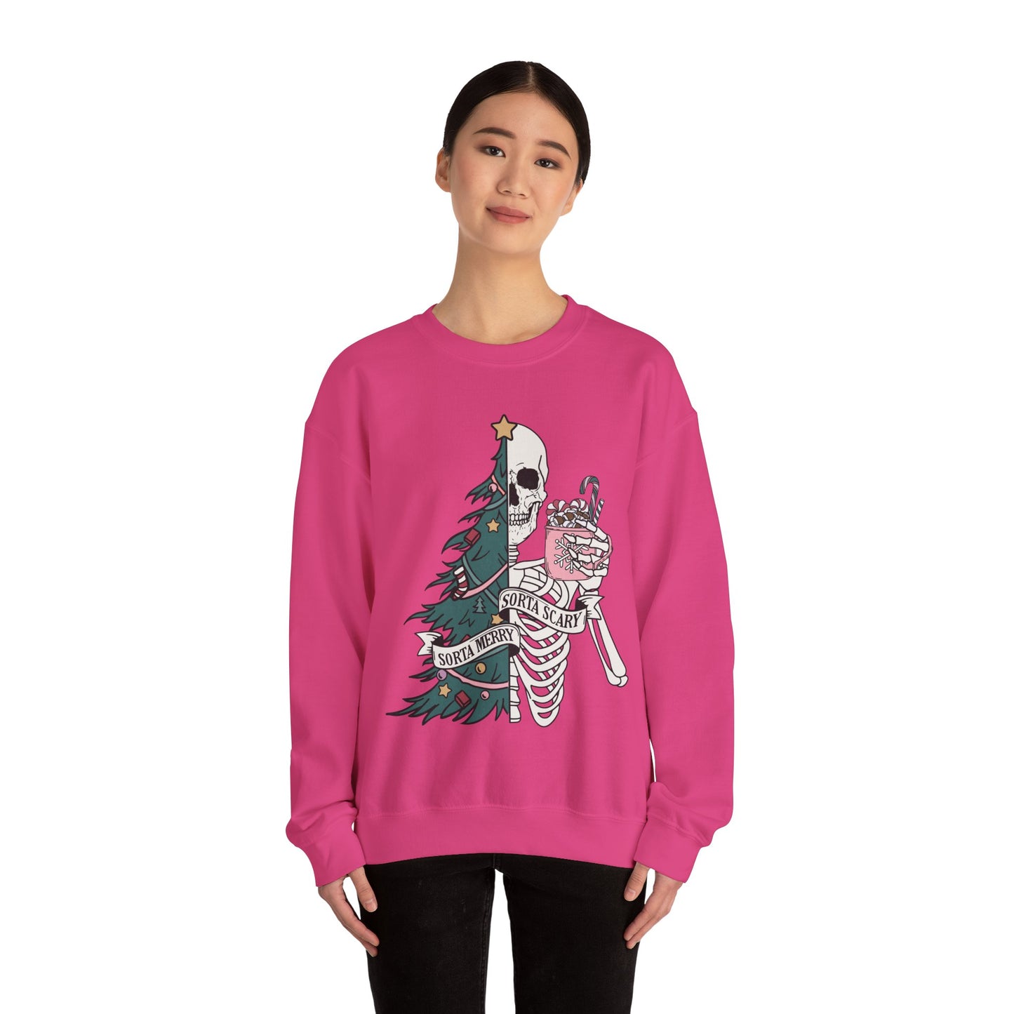 Spooky and Merry Gildan Crewneck Sweatshirt