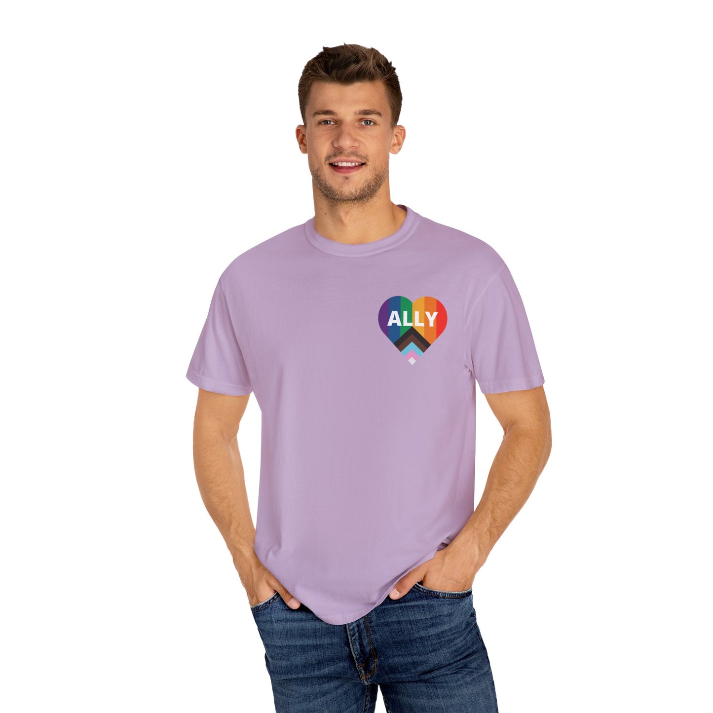 Inclusive Ally Heart T-Shirt, Pride Apparel, LGBTQ+ Support Shirt, Gift for Allies, Unisex T-Shirt, Colorful Heart Tee
