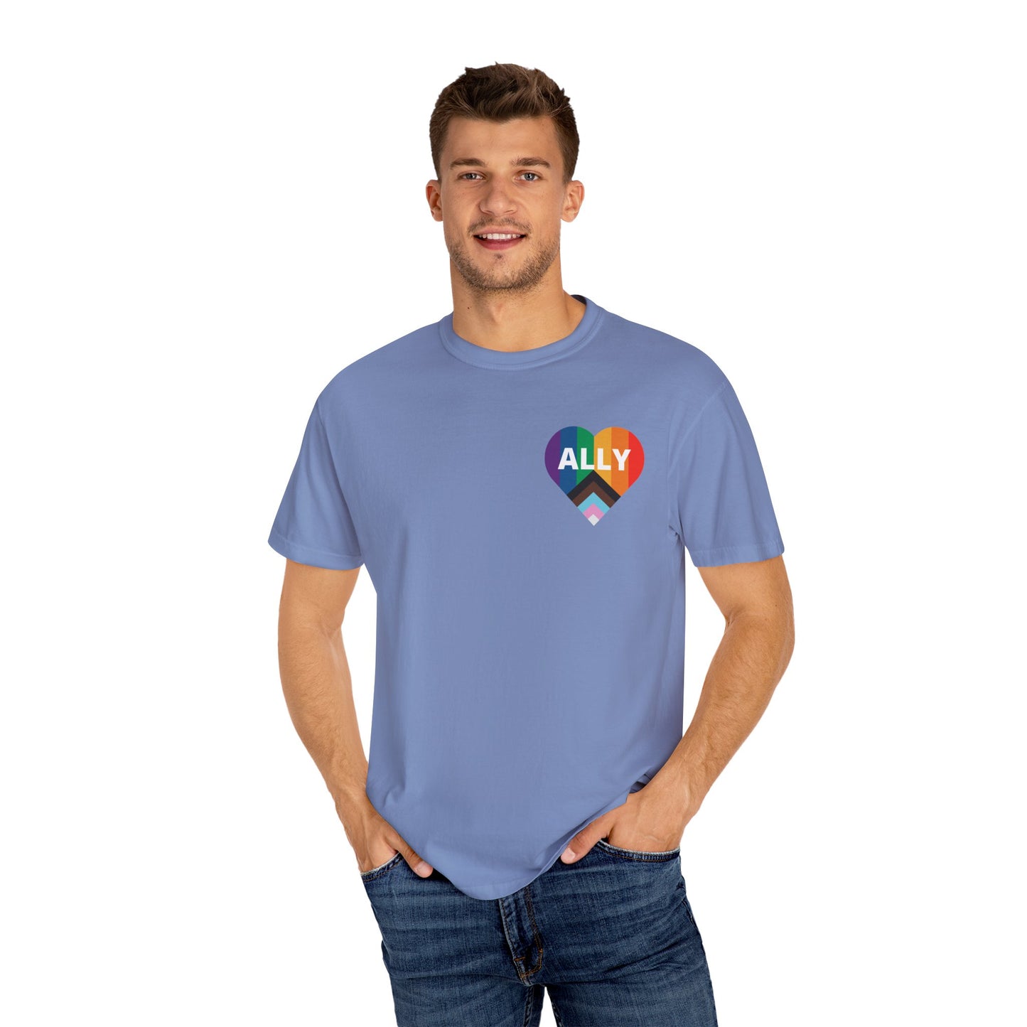 Inclusive Ally Heart T-Shirt, Pride Apparel, LGBTQ+ Support Shirt, Gift for Allies, Unisex T-Shirt, Colorful Heart Tee