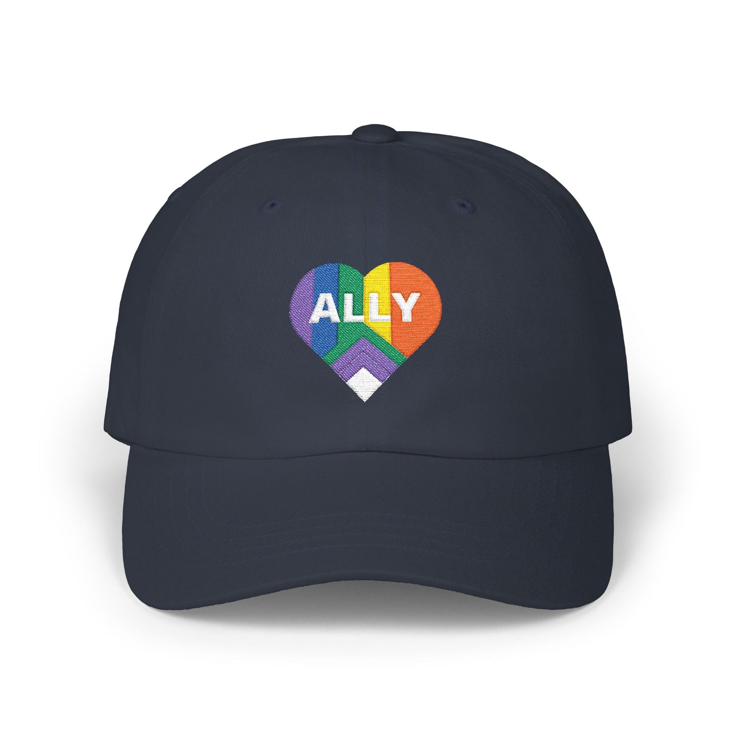 Pride Ally Classic Dad Cap, LGBTQ+ Hat, Adjustable Cap, Summer Accessory, Gift for Allies, Casual Style, Outdoor Fashion