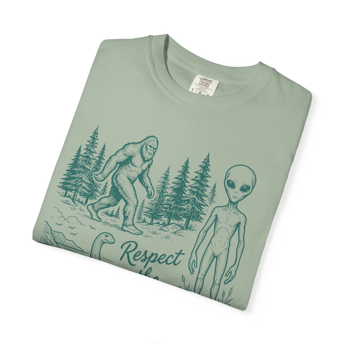 Respect the Local Alien T-Shirt — Retro UFO & Bigfoot Graphic Tee