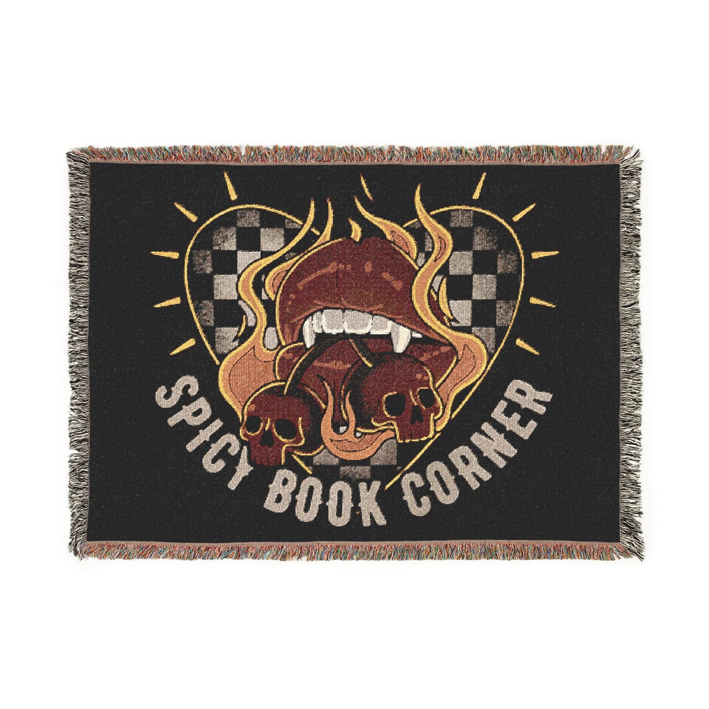 Spicy Boar Corner Woven Blanket | Retro