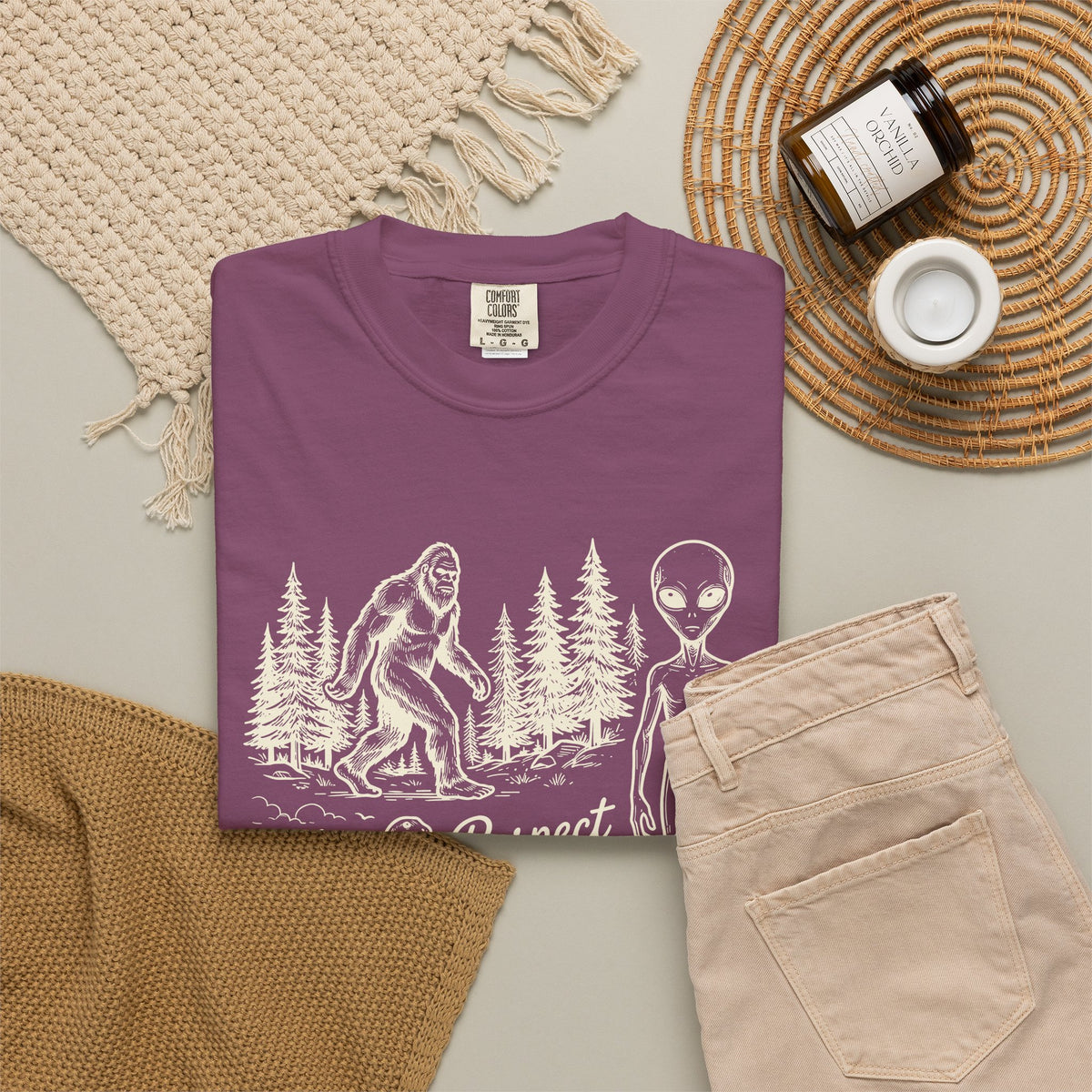 Respect the Locals Alien & Bigfoot Graphic T-Shirt