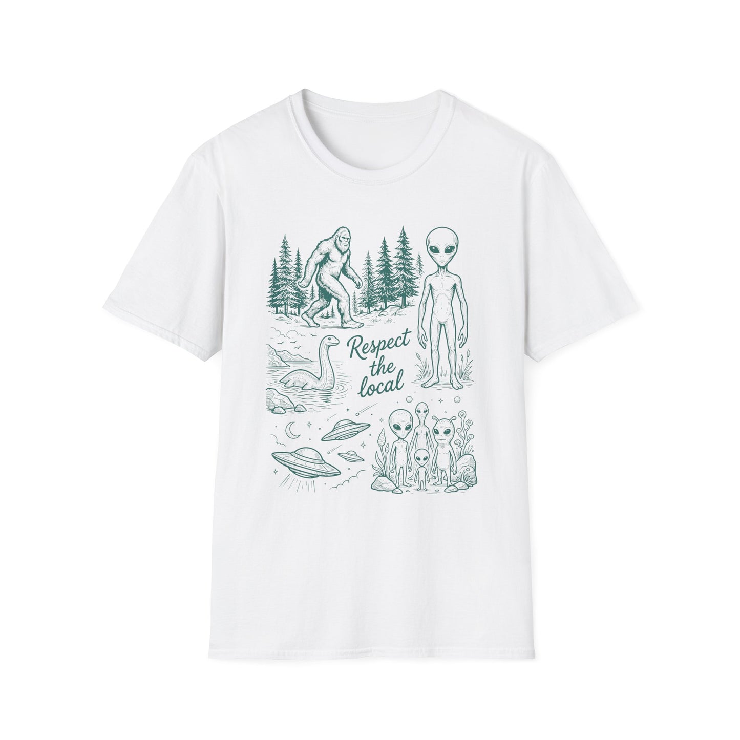 "Respect the Local" Sasquatch & Alien Graphic Tee