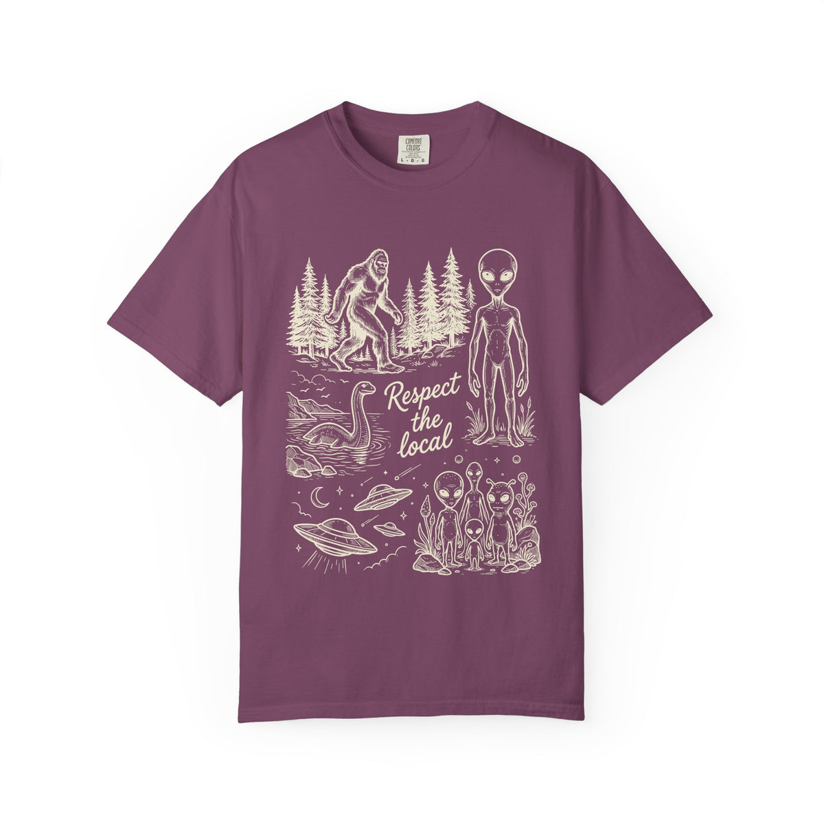 Respect the Locals Alien & Bigfoot Graphic T-Shirt
