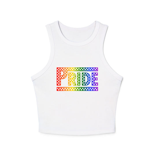 Pride Racer Tank Top for Women, LGBTQ+ Apparel, Summer Festival Shirts, Pride Month Clothing, Colorful Celebration Wear