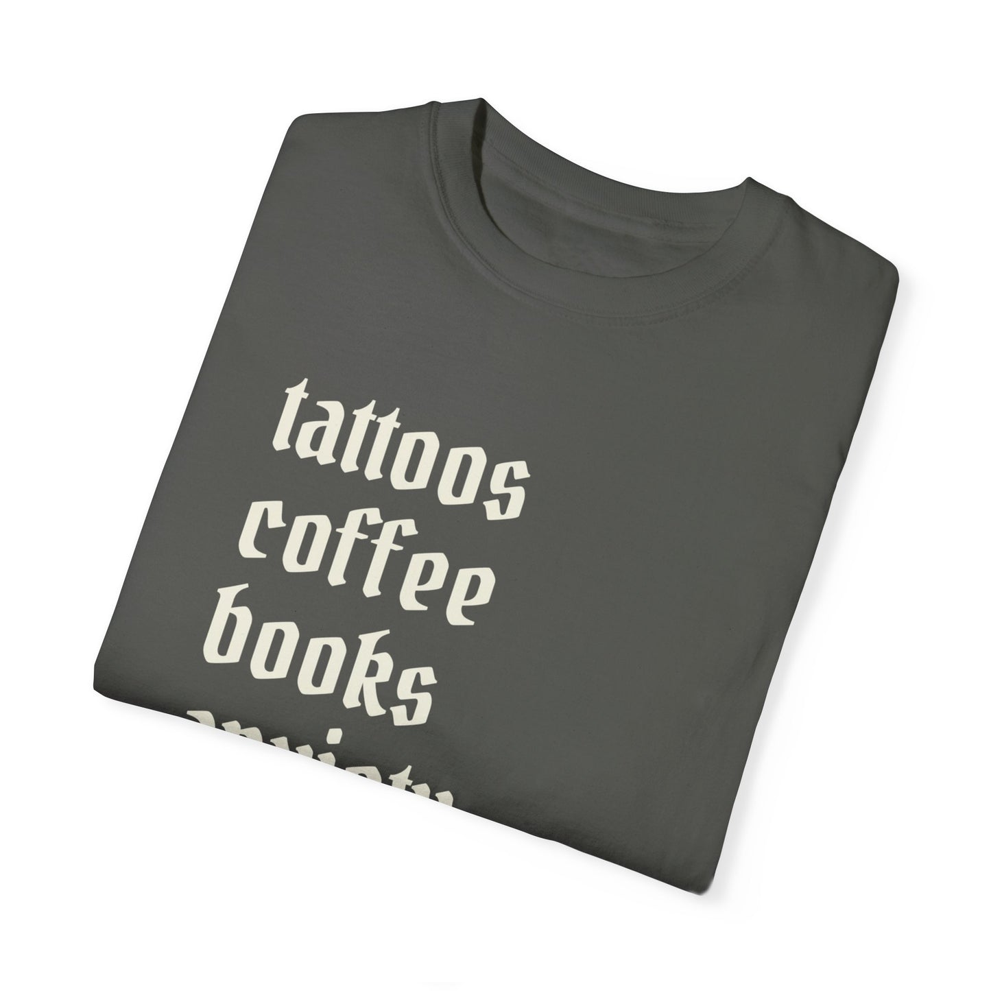 Tattoos coffee books anxiety