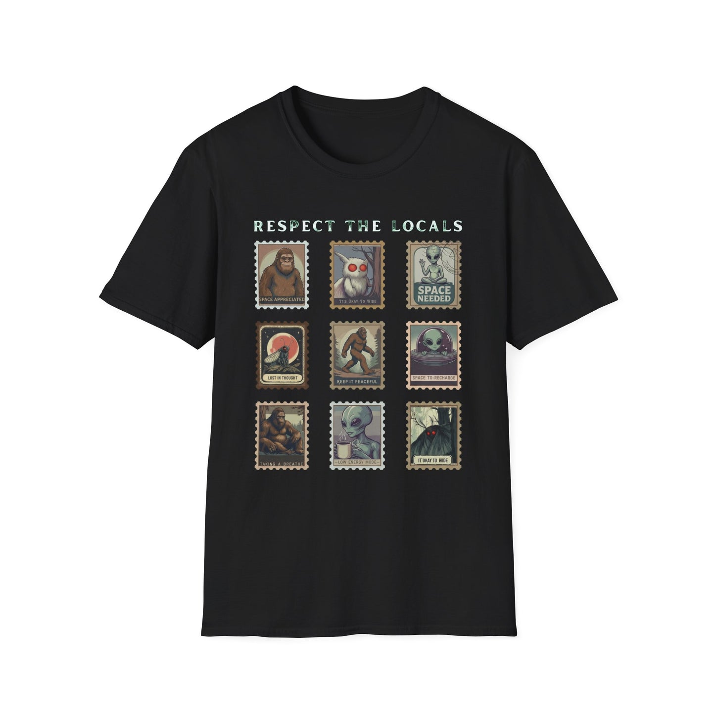Alien Postage Stamp Graphic Tee — "Space Needed" Retro Sci‑Fi T-Shirt