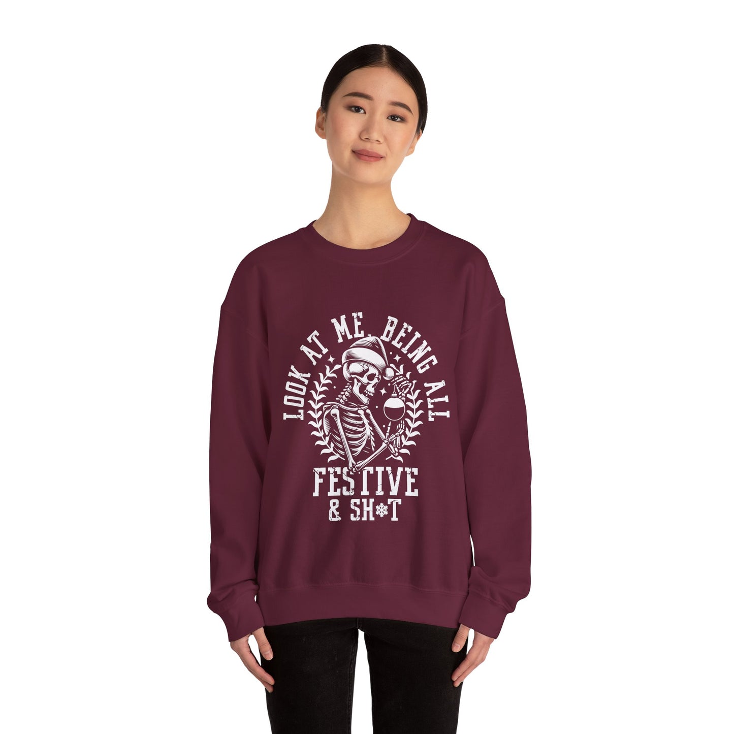 Festive and Shiz Gildan Crewneck Sweatshirt