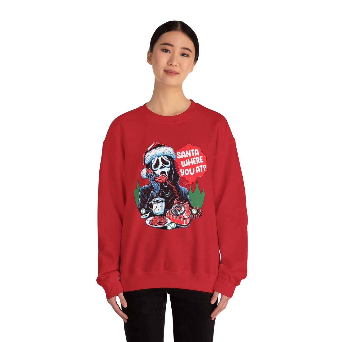 Santa Ghostface Gildan Crewneck Sweatshirt