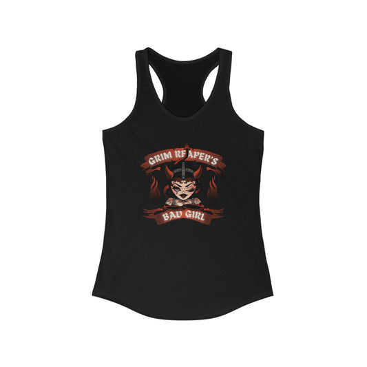 Grim Reaper's Bad Girl Racerback Tank - Edgy Graphic Tee for Confident Women